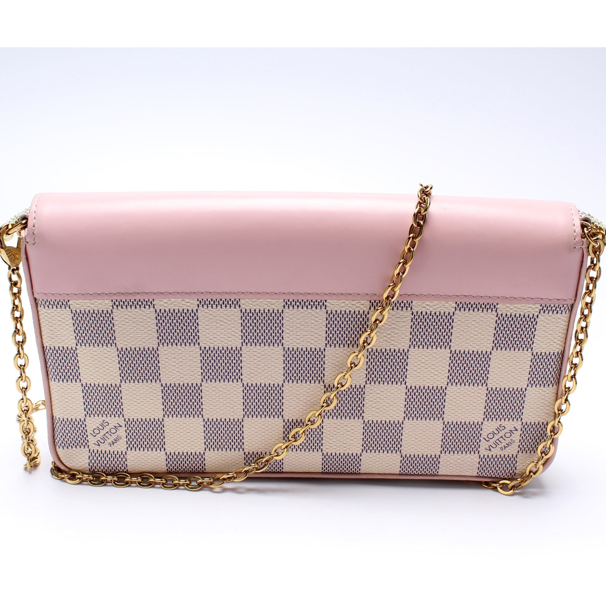 Louis Vuitton Pochette Felicie Azur Damier Calfskin Clutch Bag