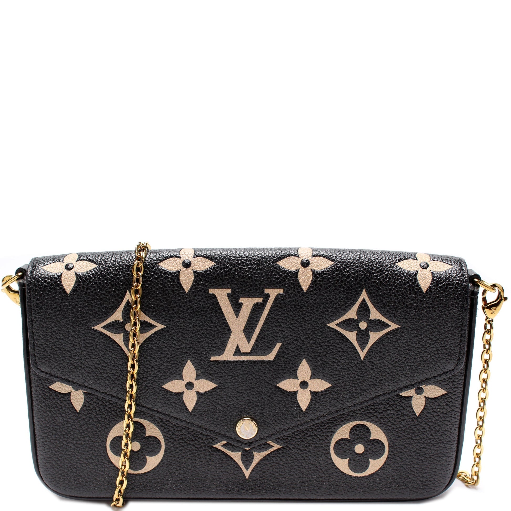 Louis Vuitton Pochette Felicie Bicolor Empreinte Clutch Bag Bicolor Empreinte