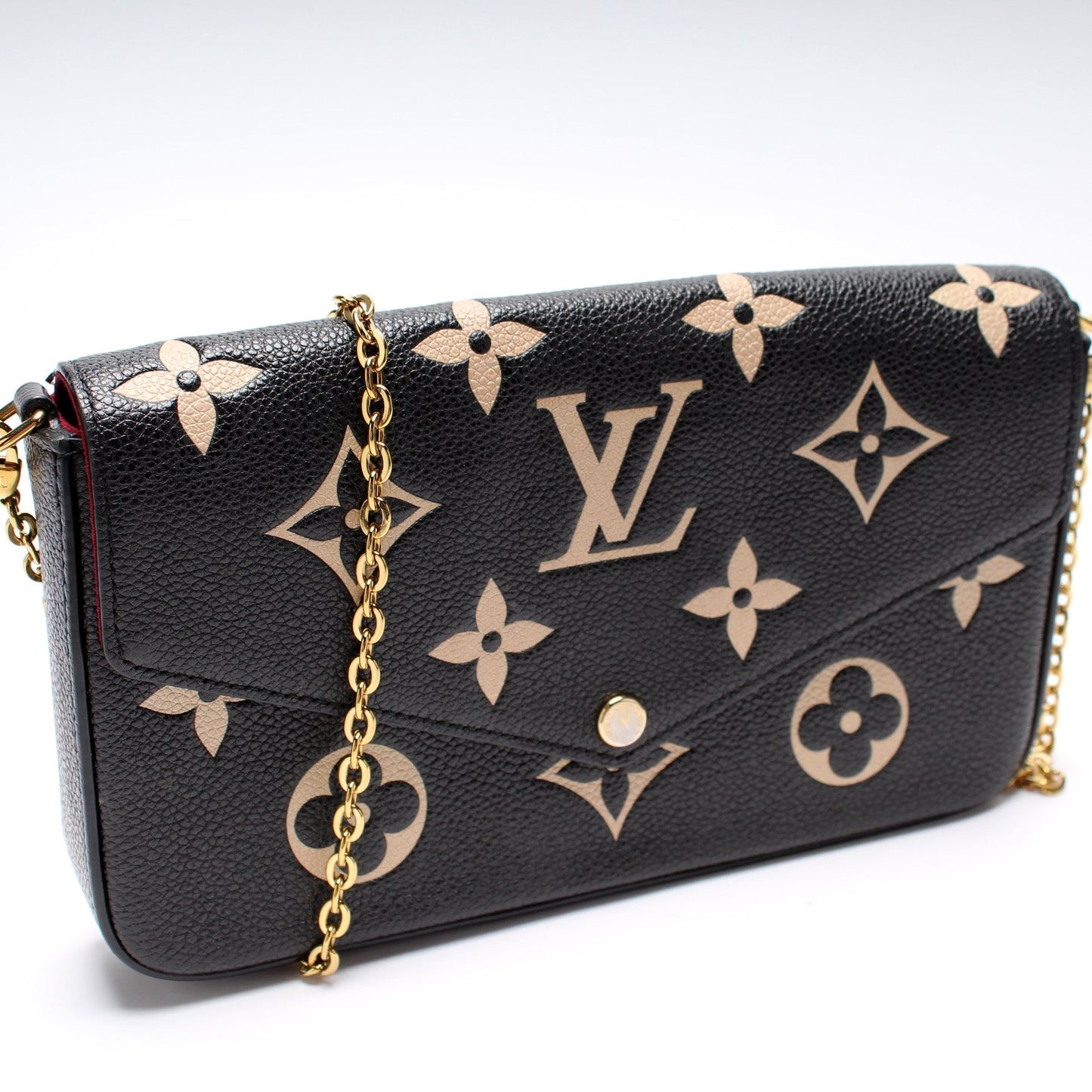 Louis Vuitton Pochette Felicie Bicolor Empreinte Clutch Bag Bicolor Empreinte