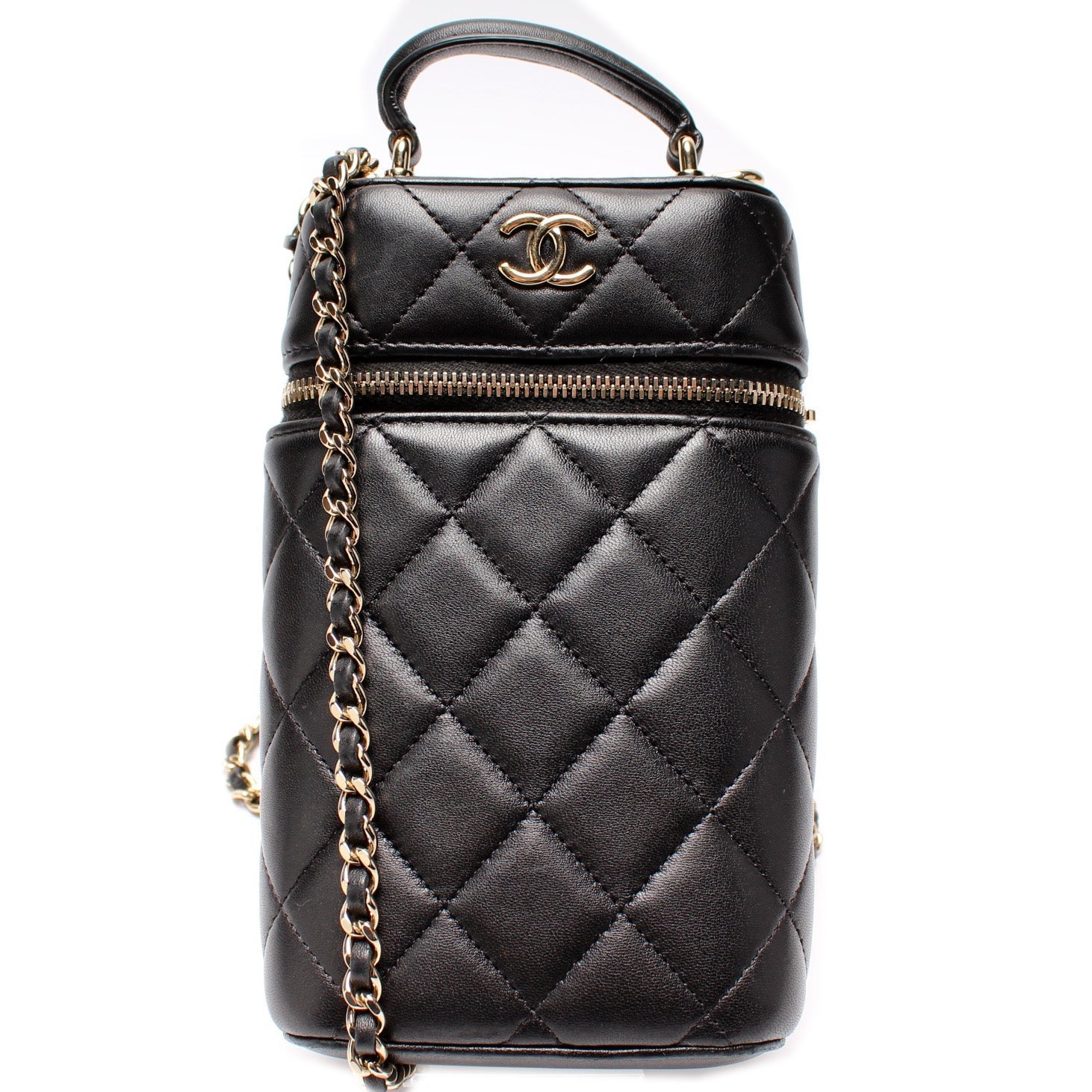 Chanel Classic Vanity Phone Holder Quilted Lambskin Handbag