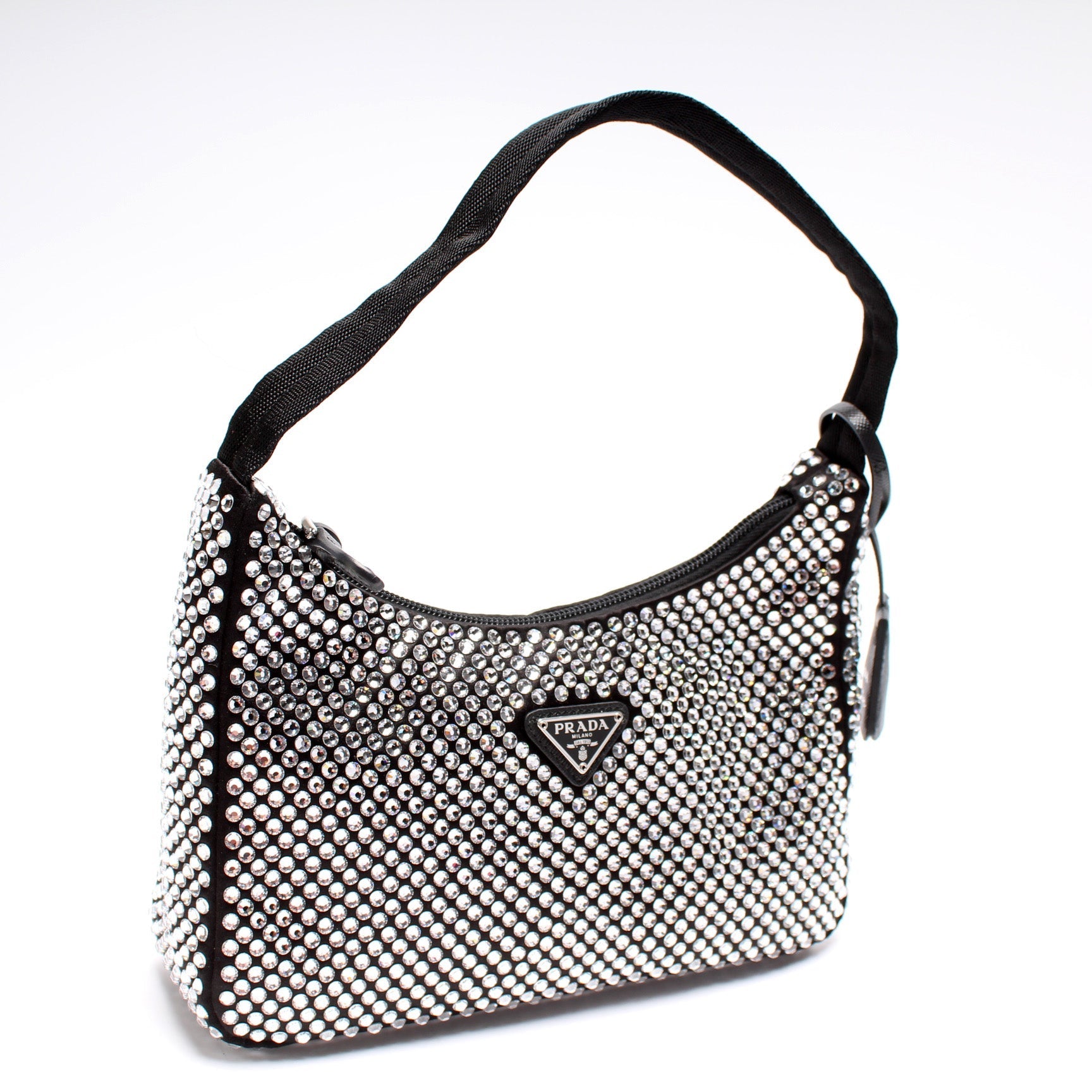 Prada Crystal Re Edition Bag Satin Mini Travel Bag