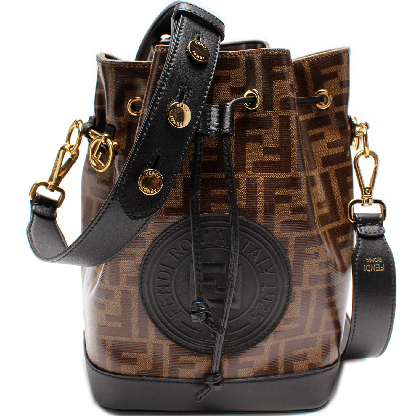 Fendi 8Bt298 Grande Mon Tresor Glazed Zucca Bag Bucket Bucket Bag Glazed Zucca 1