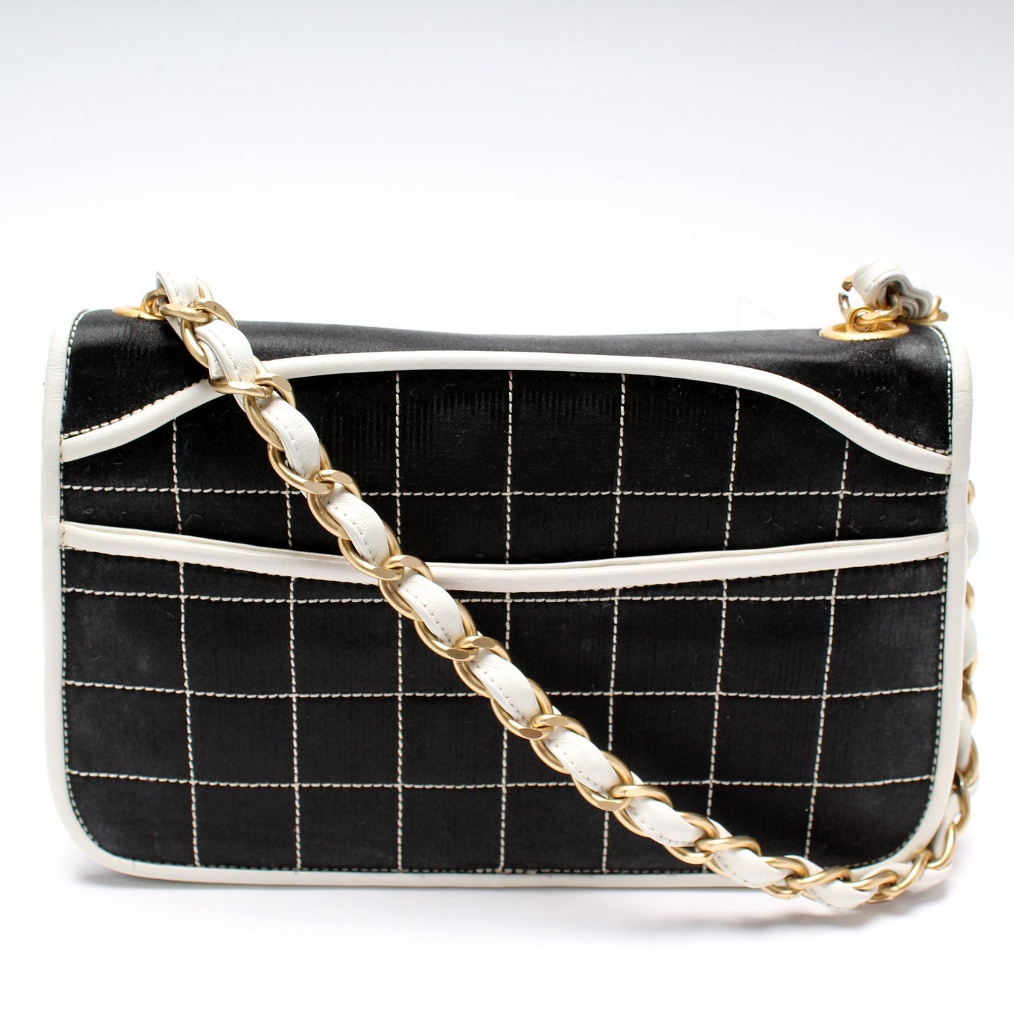 Chanel Mademoiselle Chocolate Bar Satin Flap Shoulder Bag