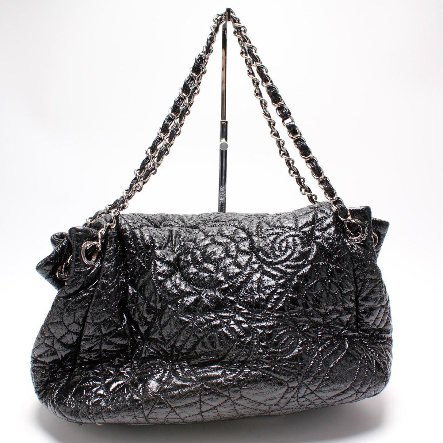 Chanel CC Vinyl Graphic Edge Accordion Flap Handbag