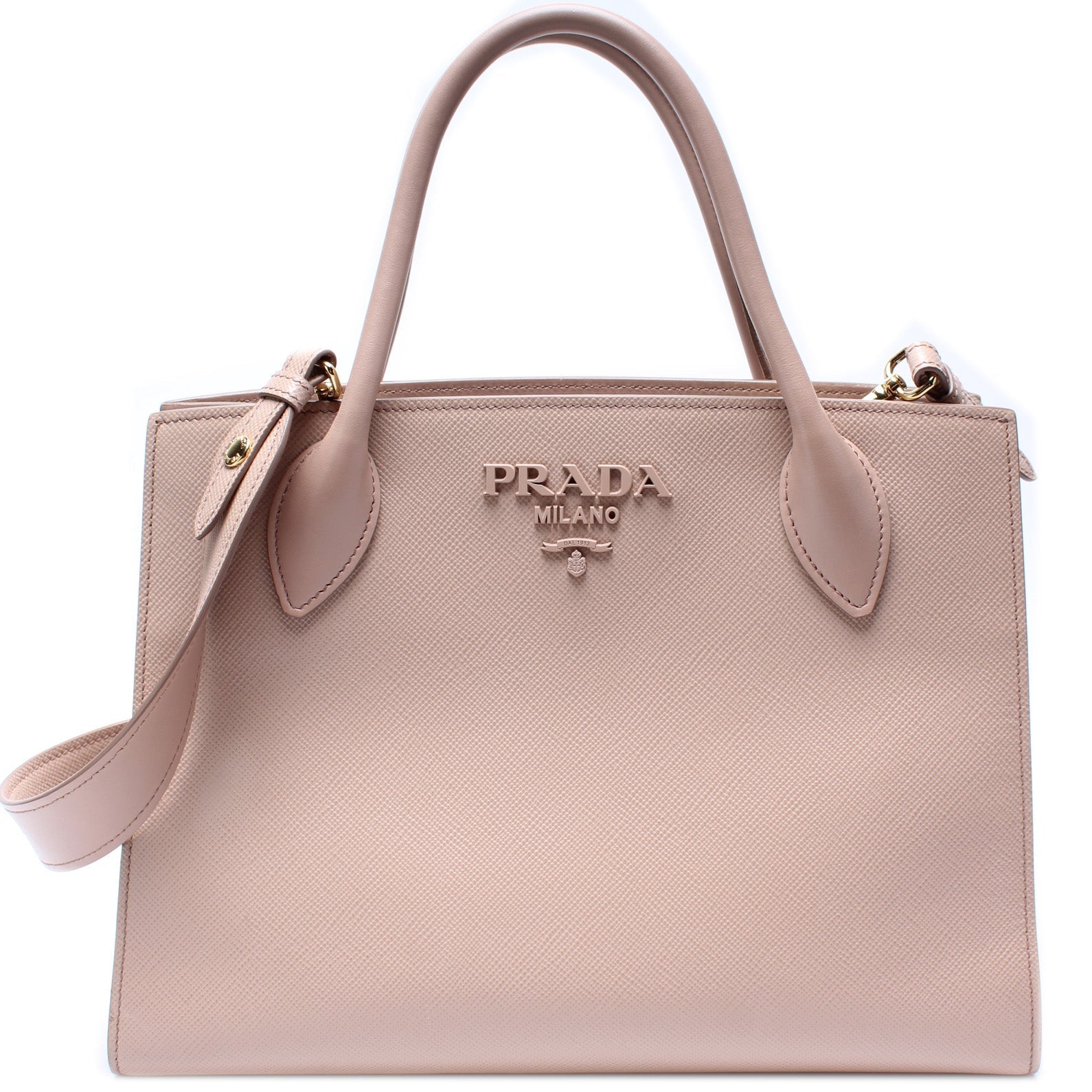 Prada Monochrome Saffiano Cuir Bag Medium Travel Bag