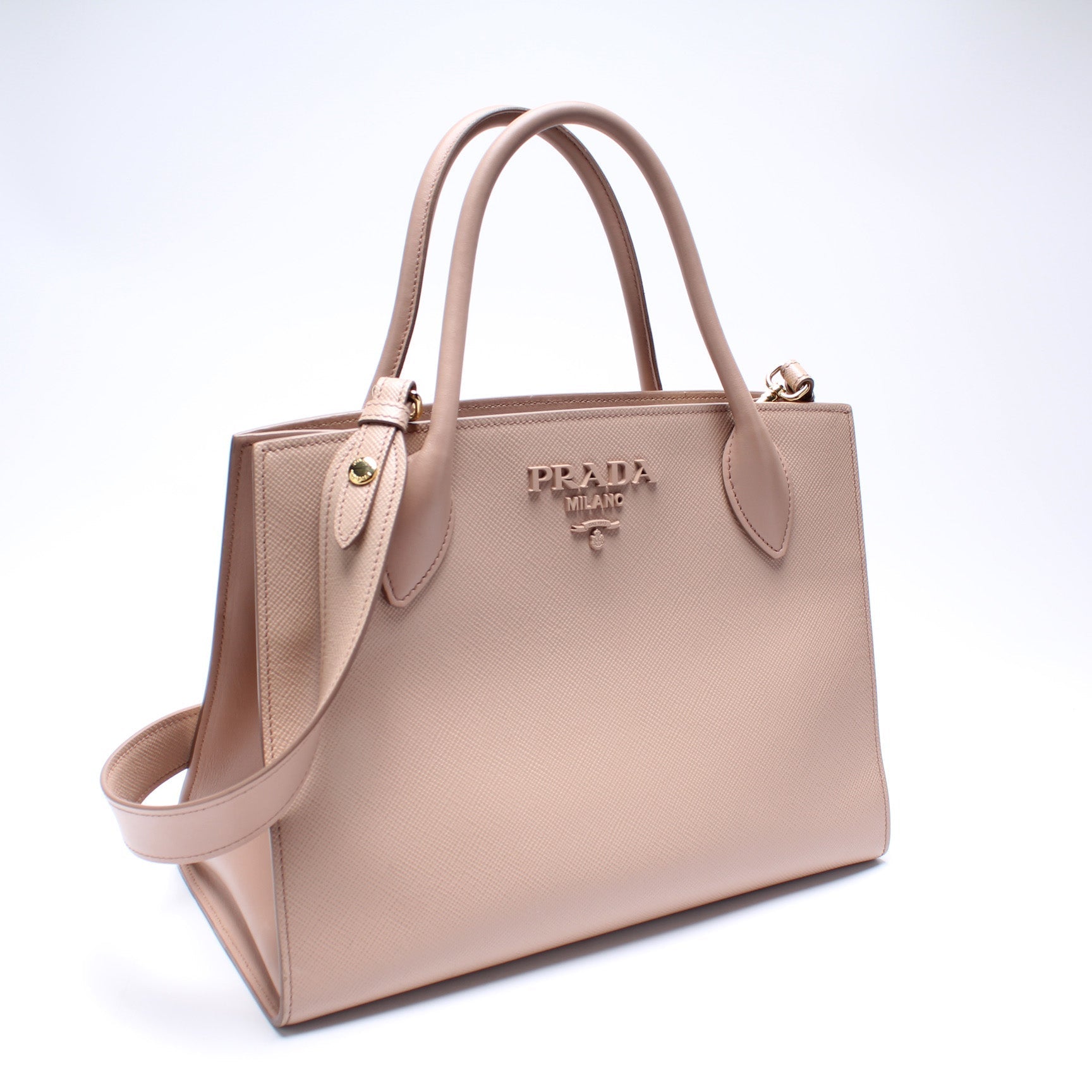 Prada Monochrome Saffiano Cuir Bag Medium Travel Bag