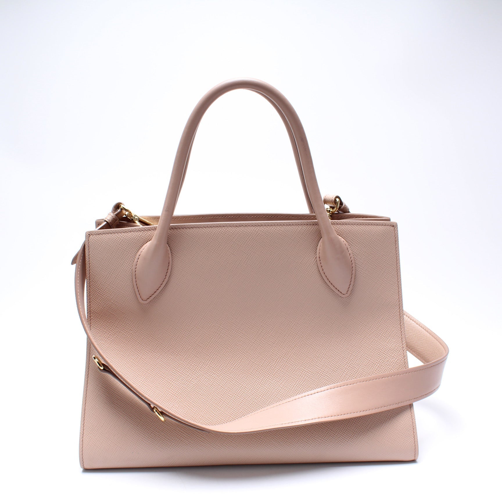 Prada Monochrome Saffiano Cuir Bag Medium Travel Bag