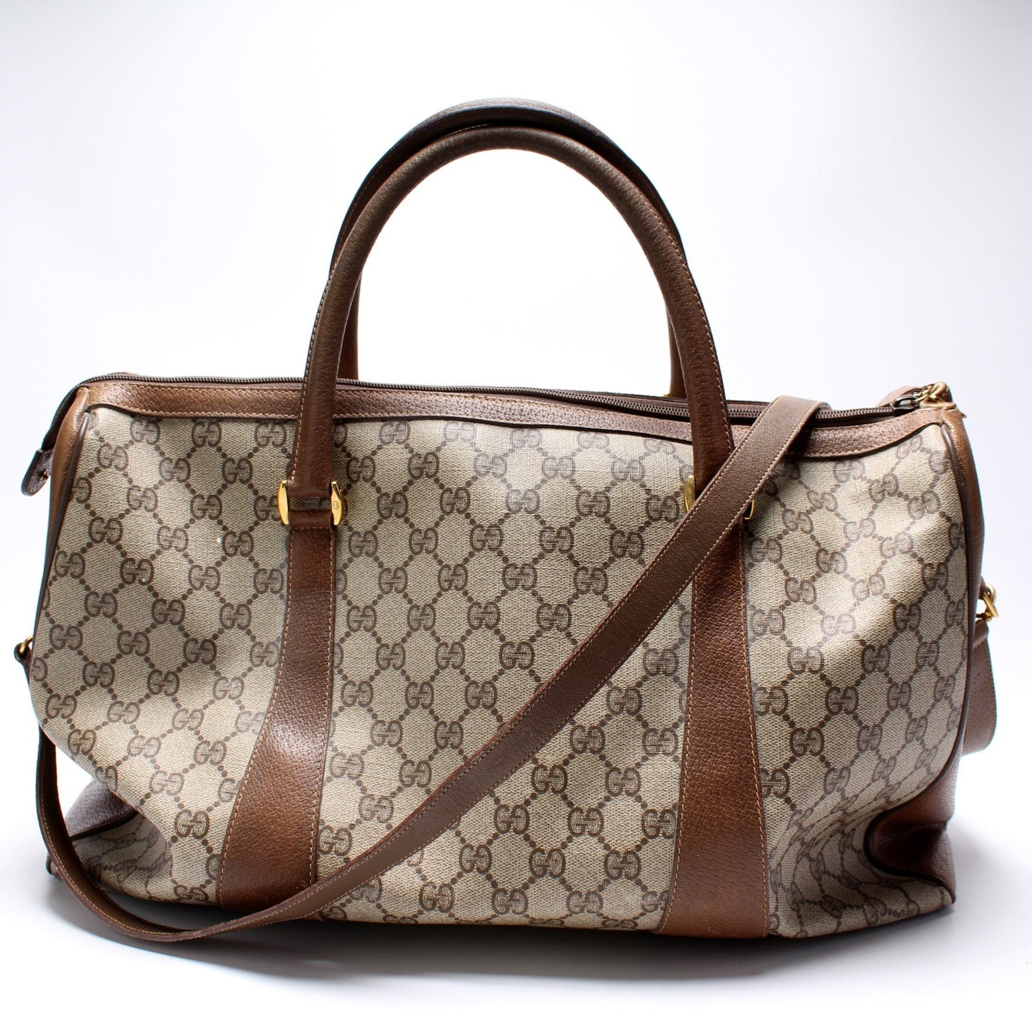 Gucci 111.02.073 GG Supreme Duffle Strap Travel Bag