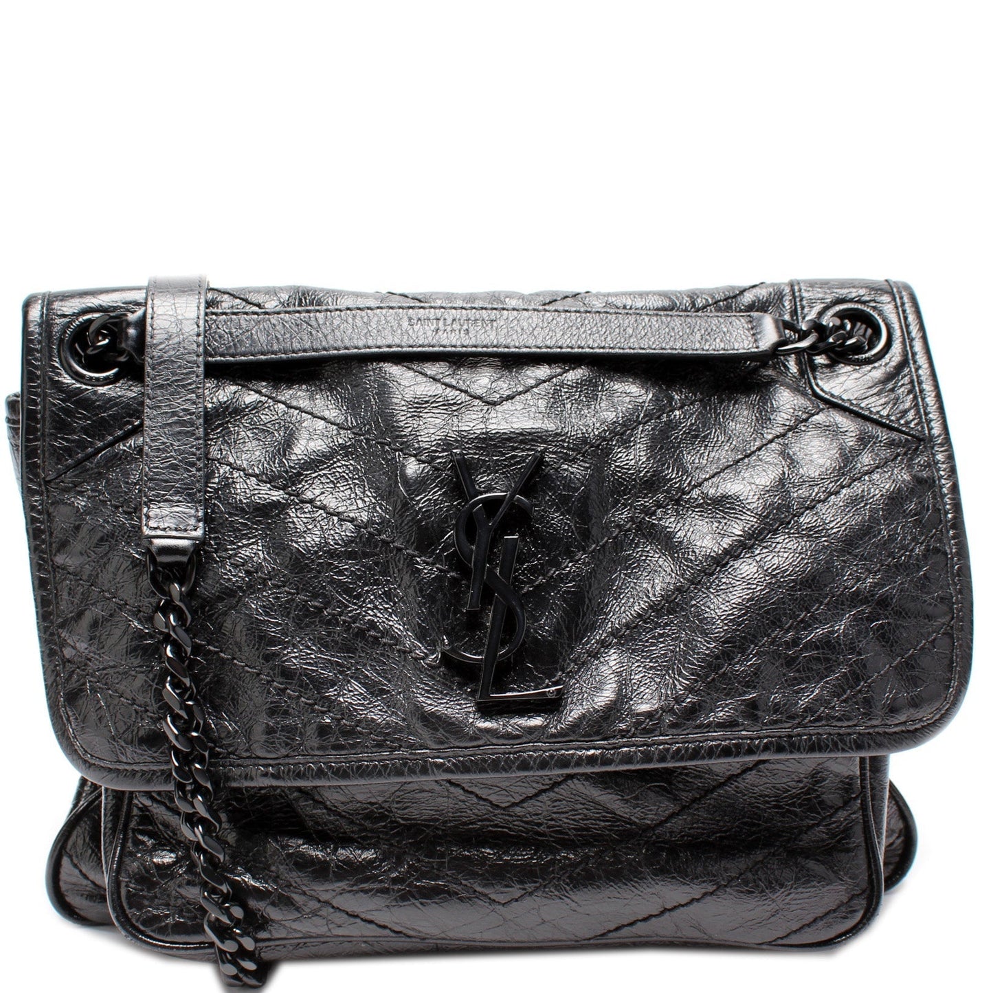 YSL Saint Laurent Niki Crinkle Bag Leather Medium Travel Bag Crinkle Leather 1