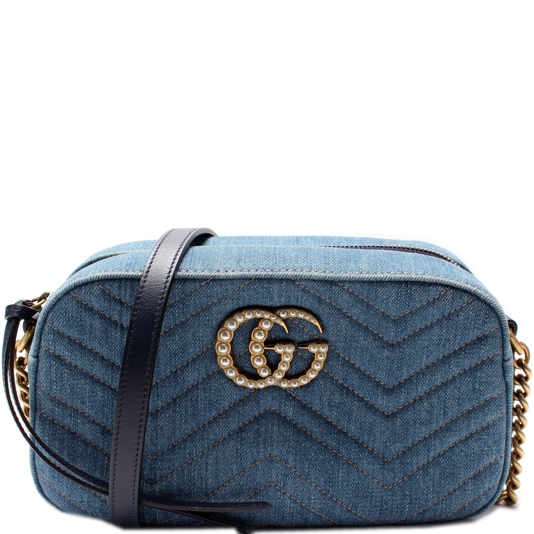 Gucci Marmont Camera Denim Small Crossbody Bag Camera 3