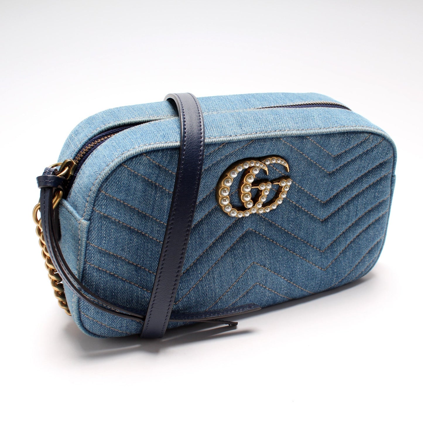 Gucci Marmont Camera Denim Small Crossbody Bag Camera 3
