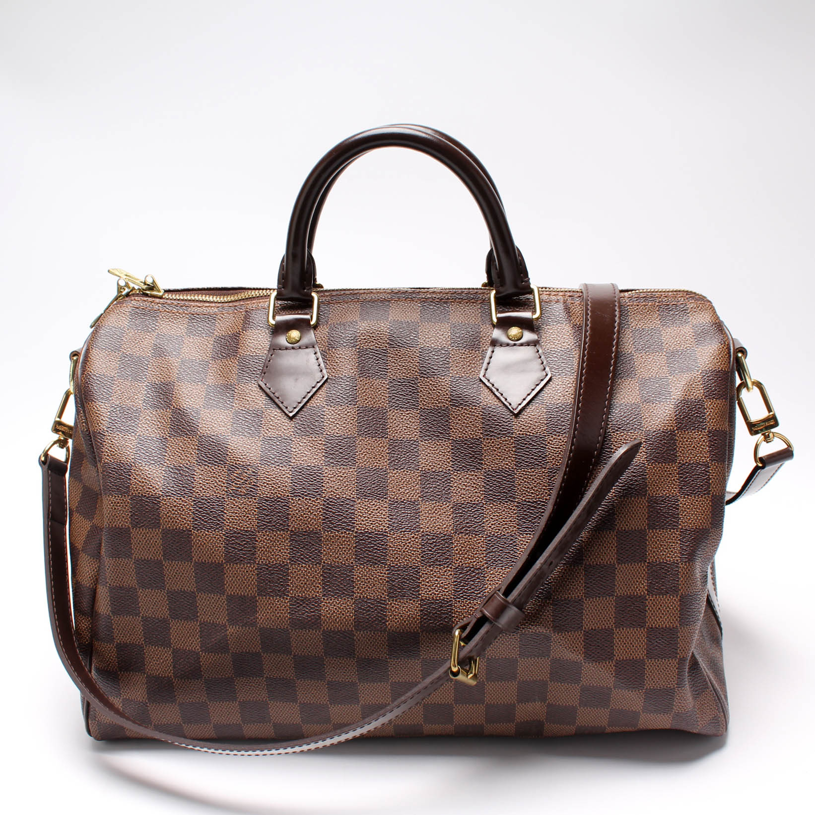 Louis Vuitton Speedy 30 Bandouliere Ebene Damier Handbag Ebene 16