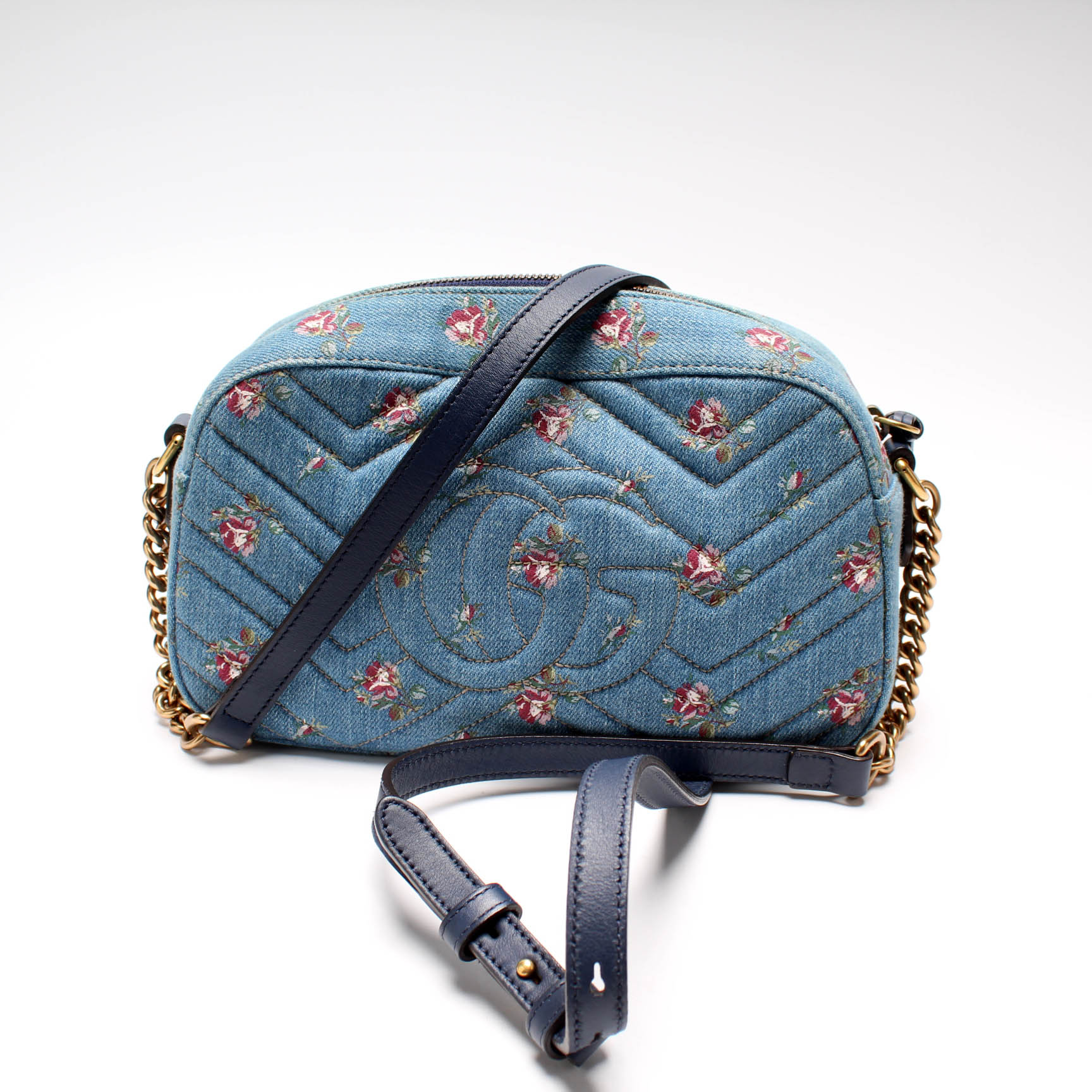 Gucci Marmont Camera Bag Denim Small Travel Bag