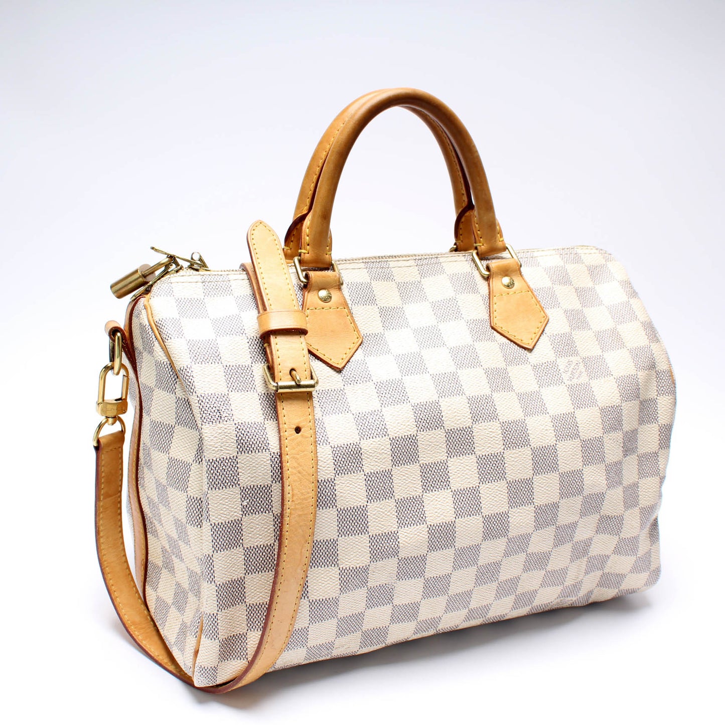 Louis Vuitton Speedy 30 Bandouliere Azur Damier Handbag Azur 6