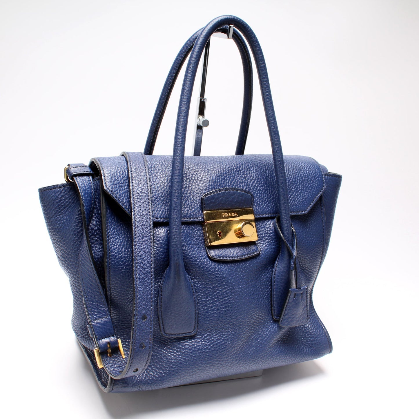 Prada Vitello Daino Lock Bag Flap Travel Bag