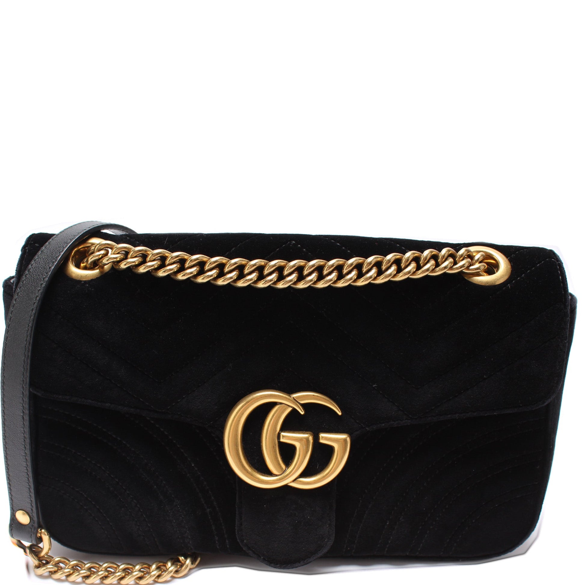 Gucci Marmont Velvet Small Flap Shoulder Bag Flap 1