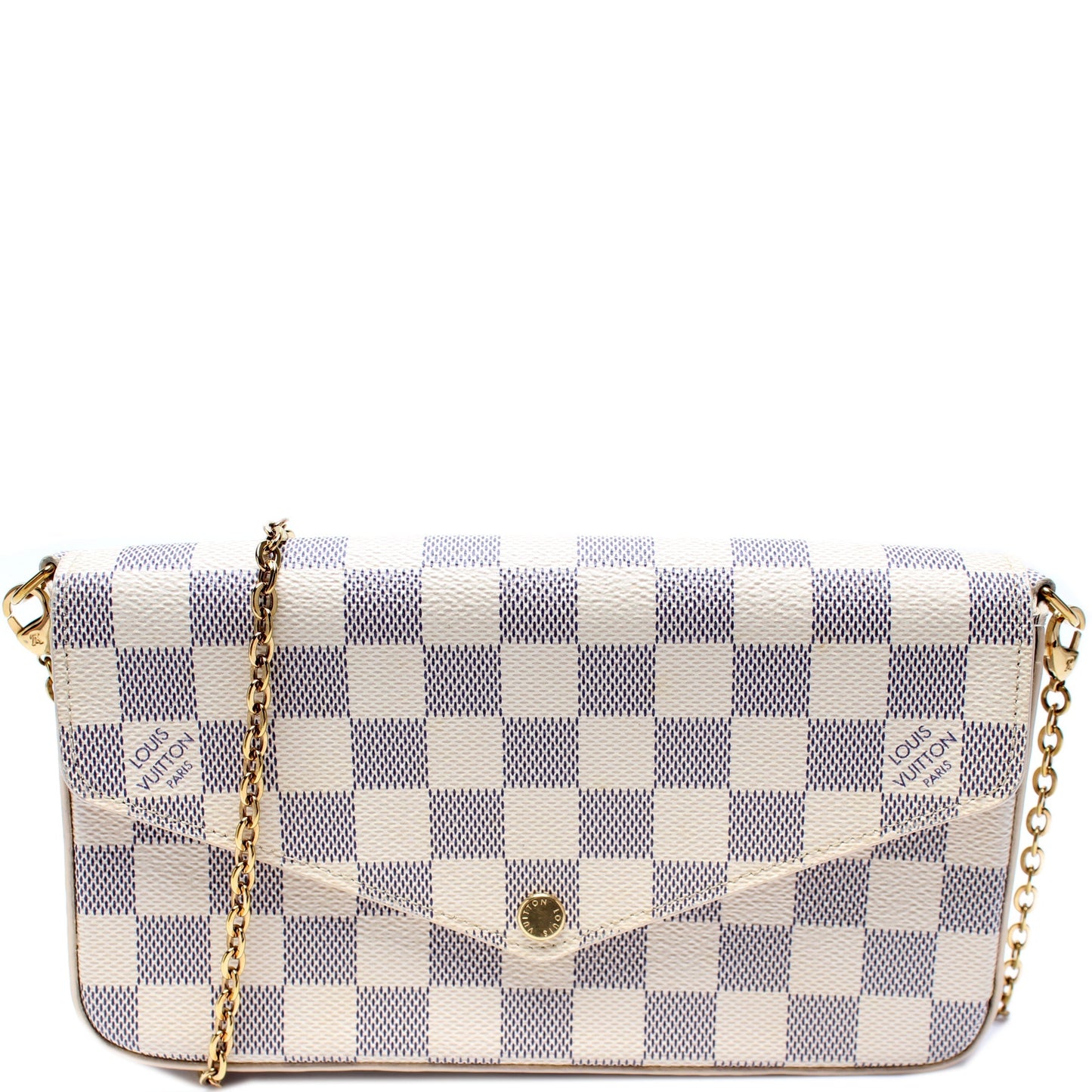Louis Vuitton Pochette Felicie Azur Damier Clutch Bag Azur 7