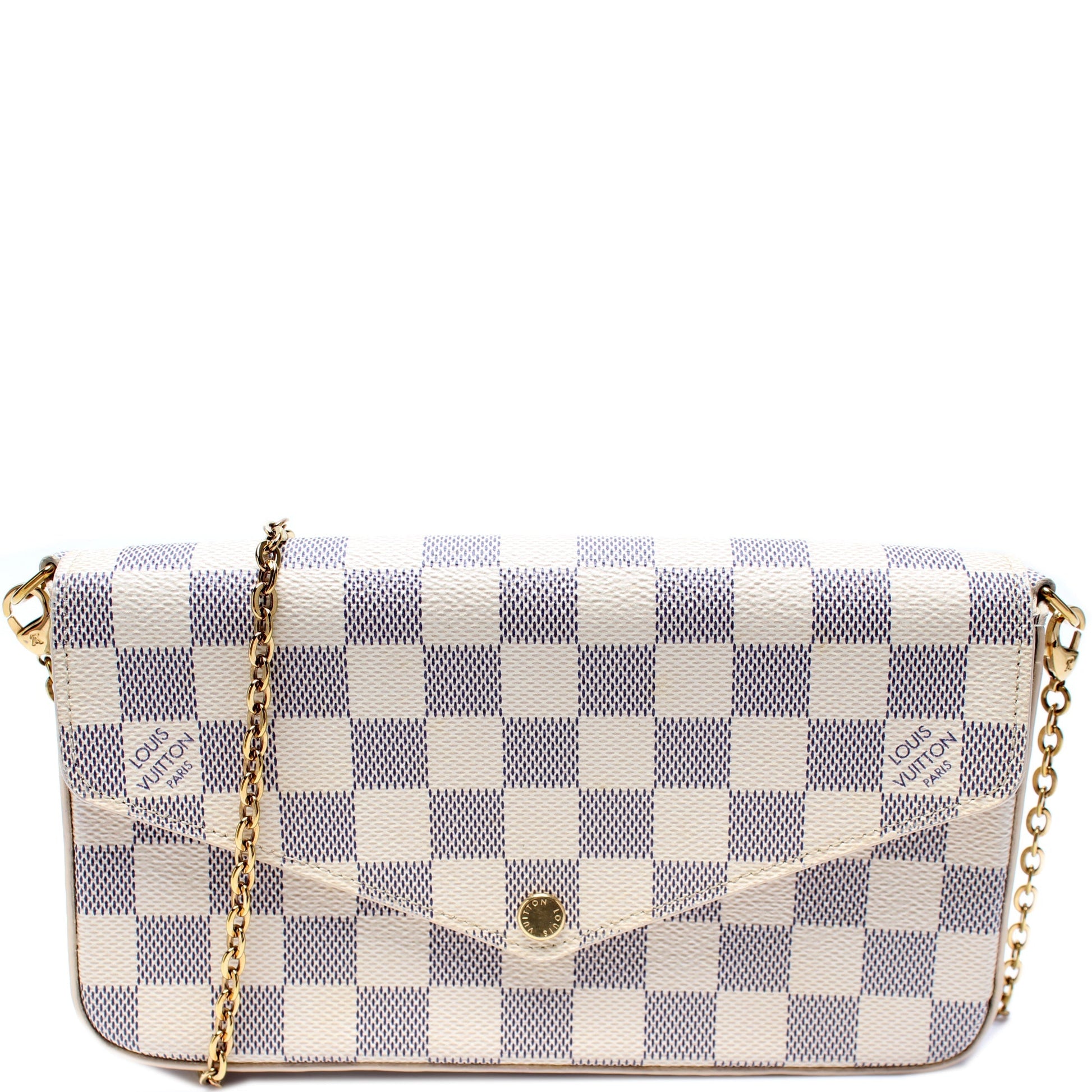 Louis Vuitton Pochette Felicie Azur Damier Clutch Bag Azur 7