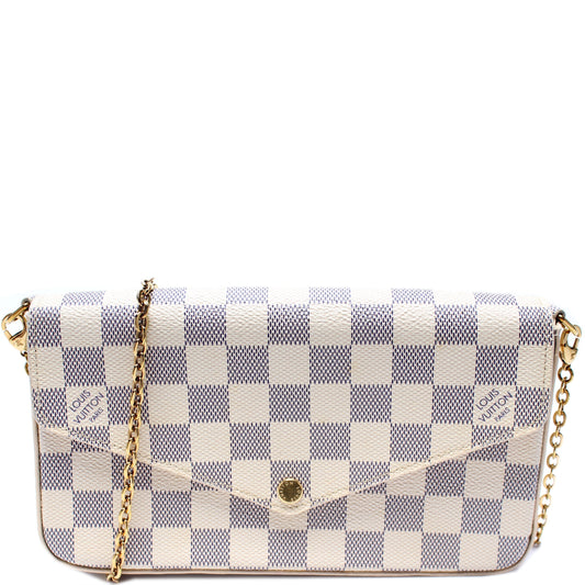 Louis Vuitton Pochette Felicie Azur Damier Clutch Bag Azur 7