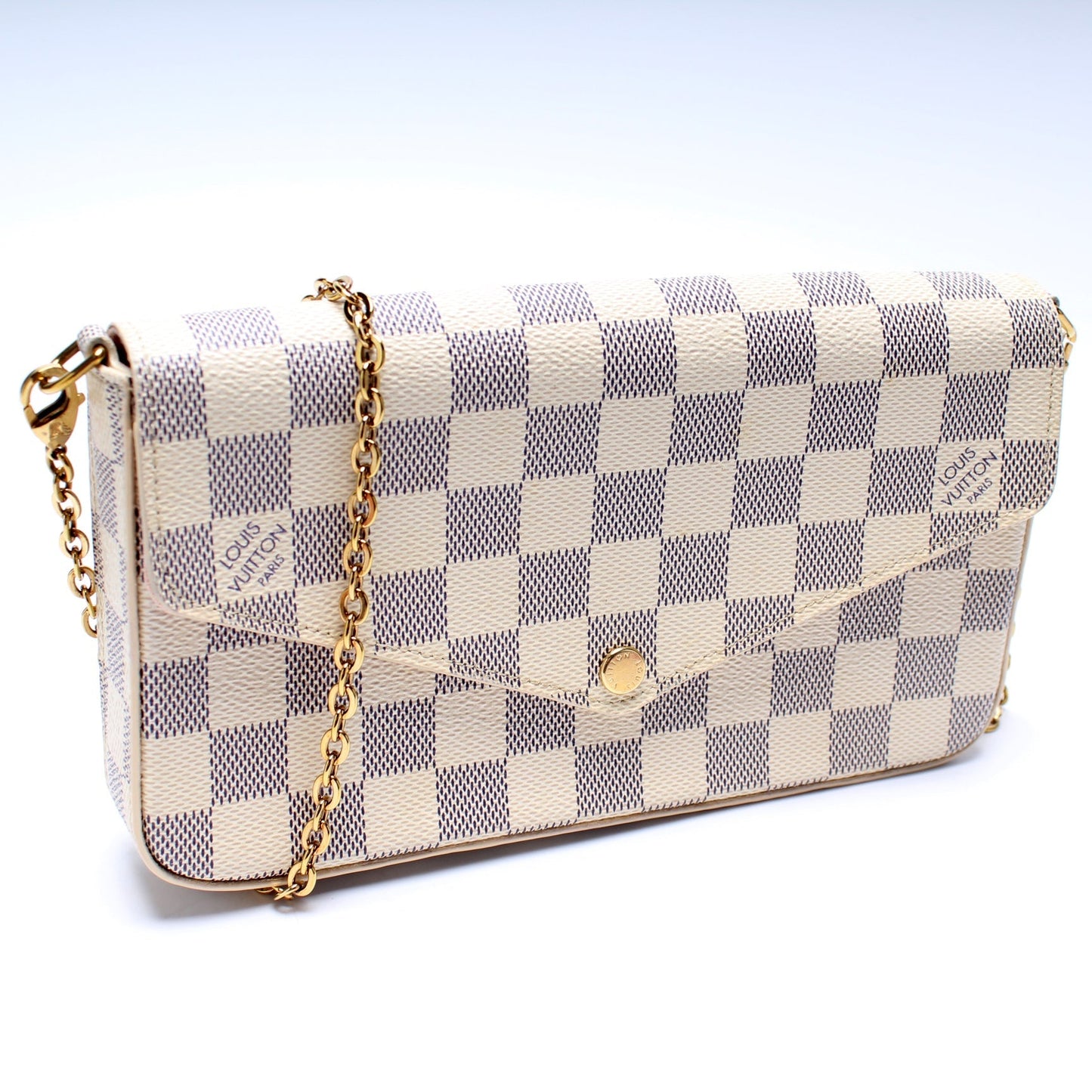 Louis Vuitton Pochette Felicie Azur Damier Clutch Bag Azur 7