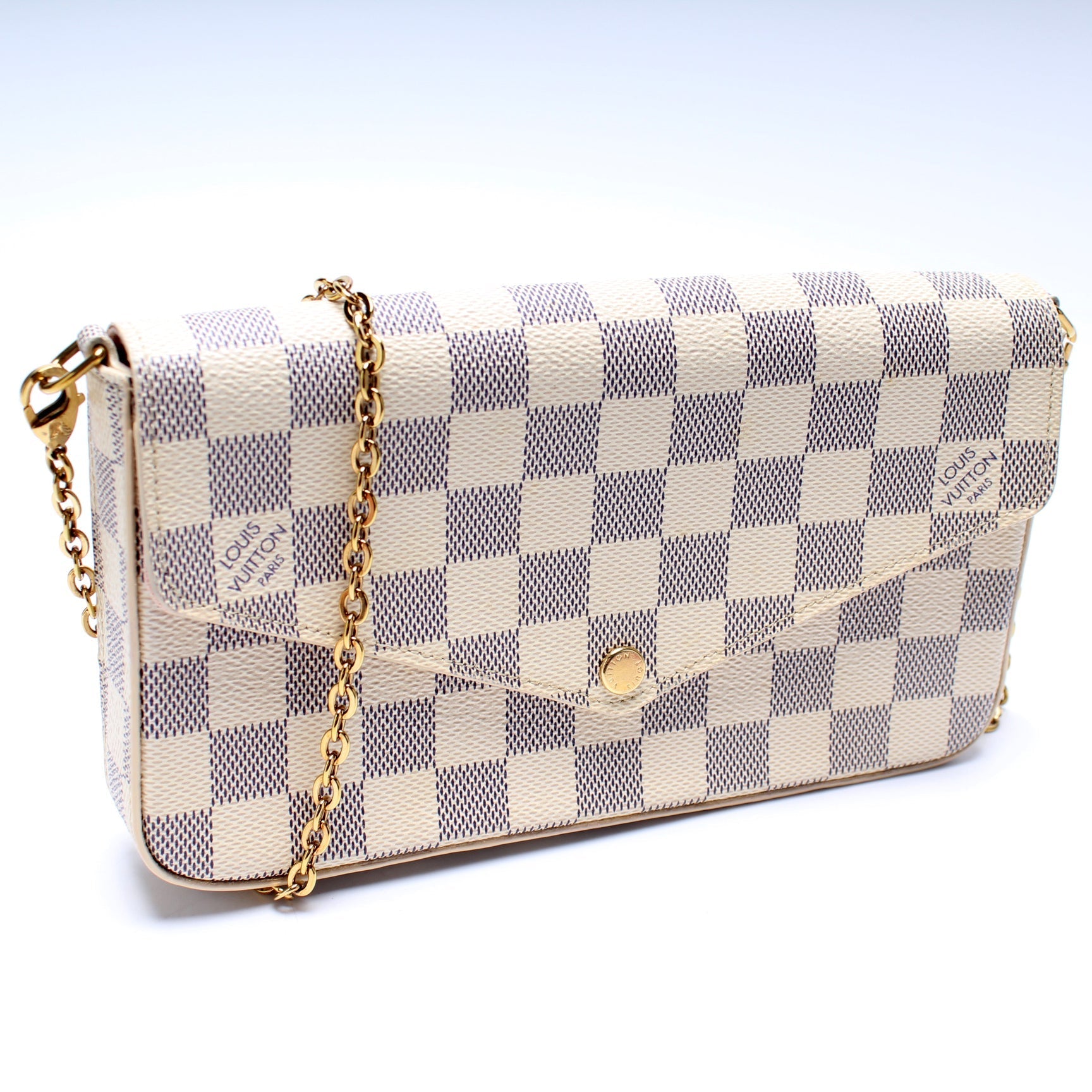 Louis Vuitton Pochette Felicie Azur Damier Clutch Bag Azur 7