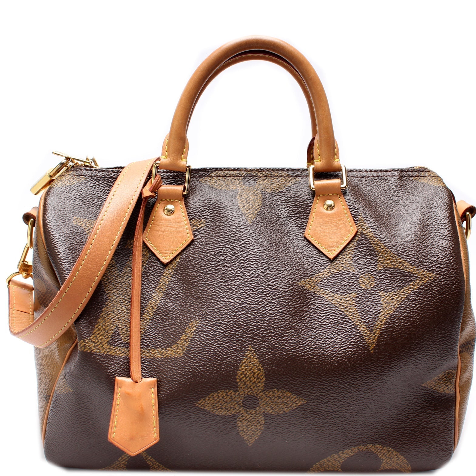 Louis Vuitton Speedy 30 Bandouliere Giant Reverse Monogram Handbag