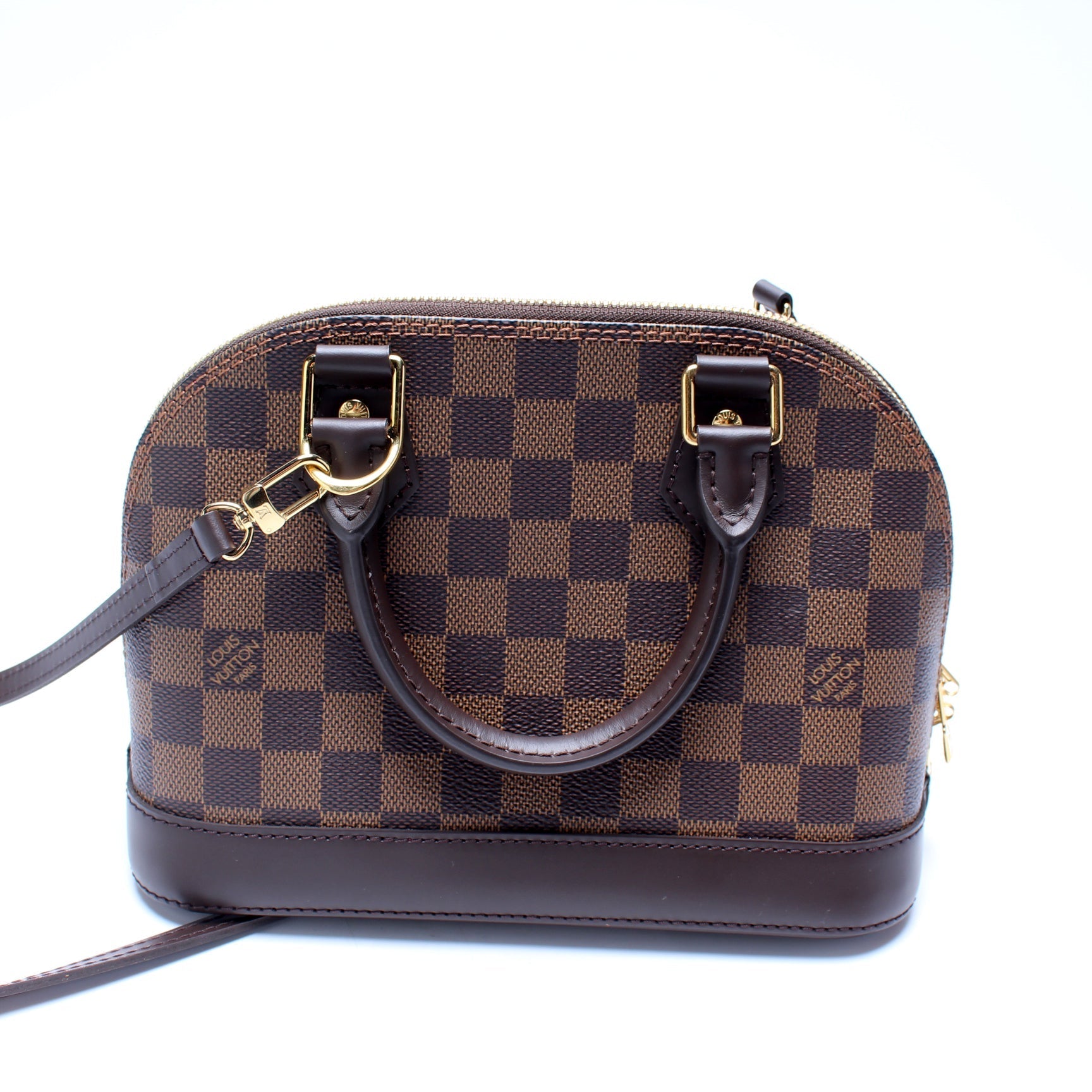 Louis Vuitton Alma BB Ebene Damier Handbag Ebene 10