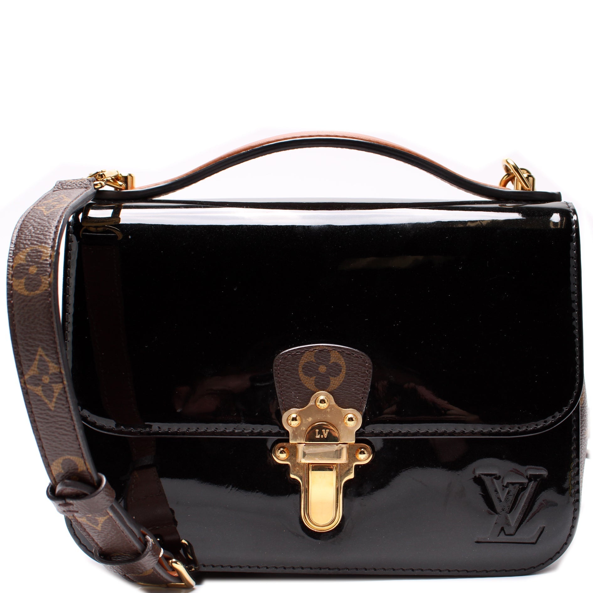 Louis Vuitton Cherrywood BB Patent Monogram Handbag