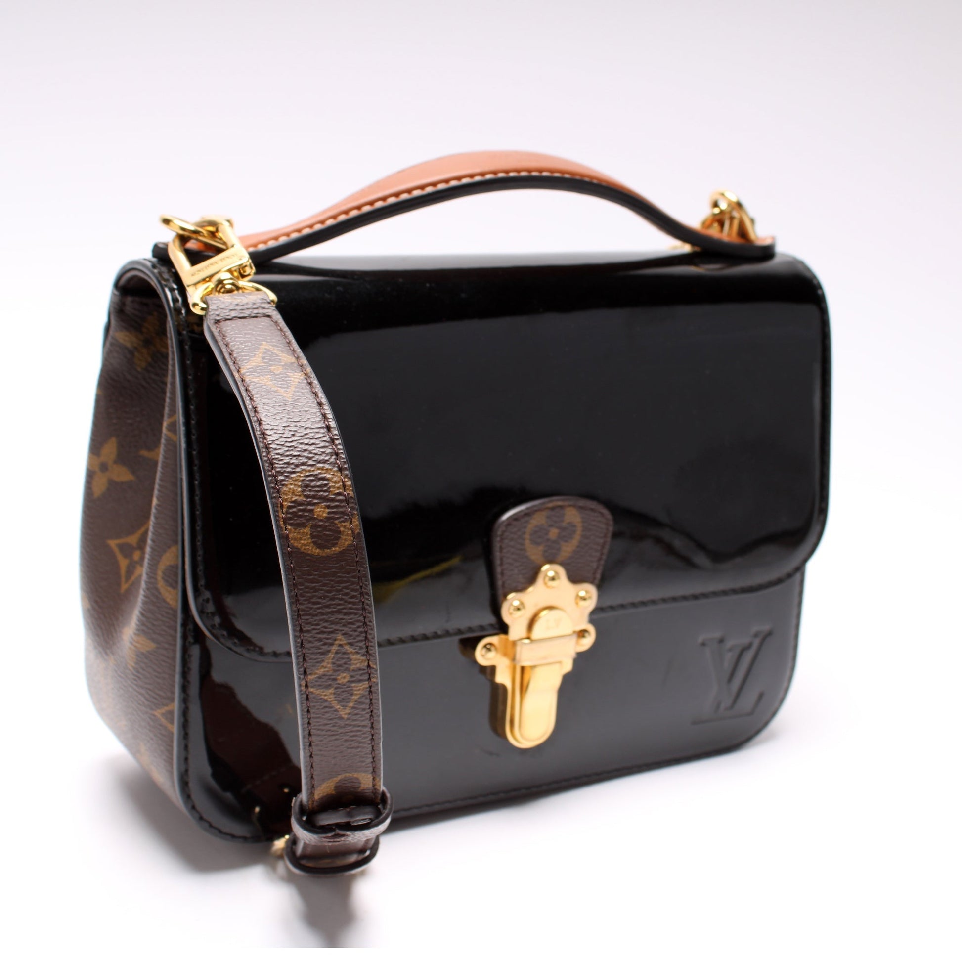 Louis Vuitton Cherrywood BB Patent Monogram Handbag