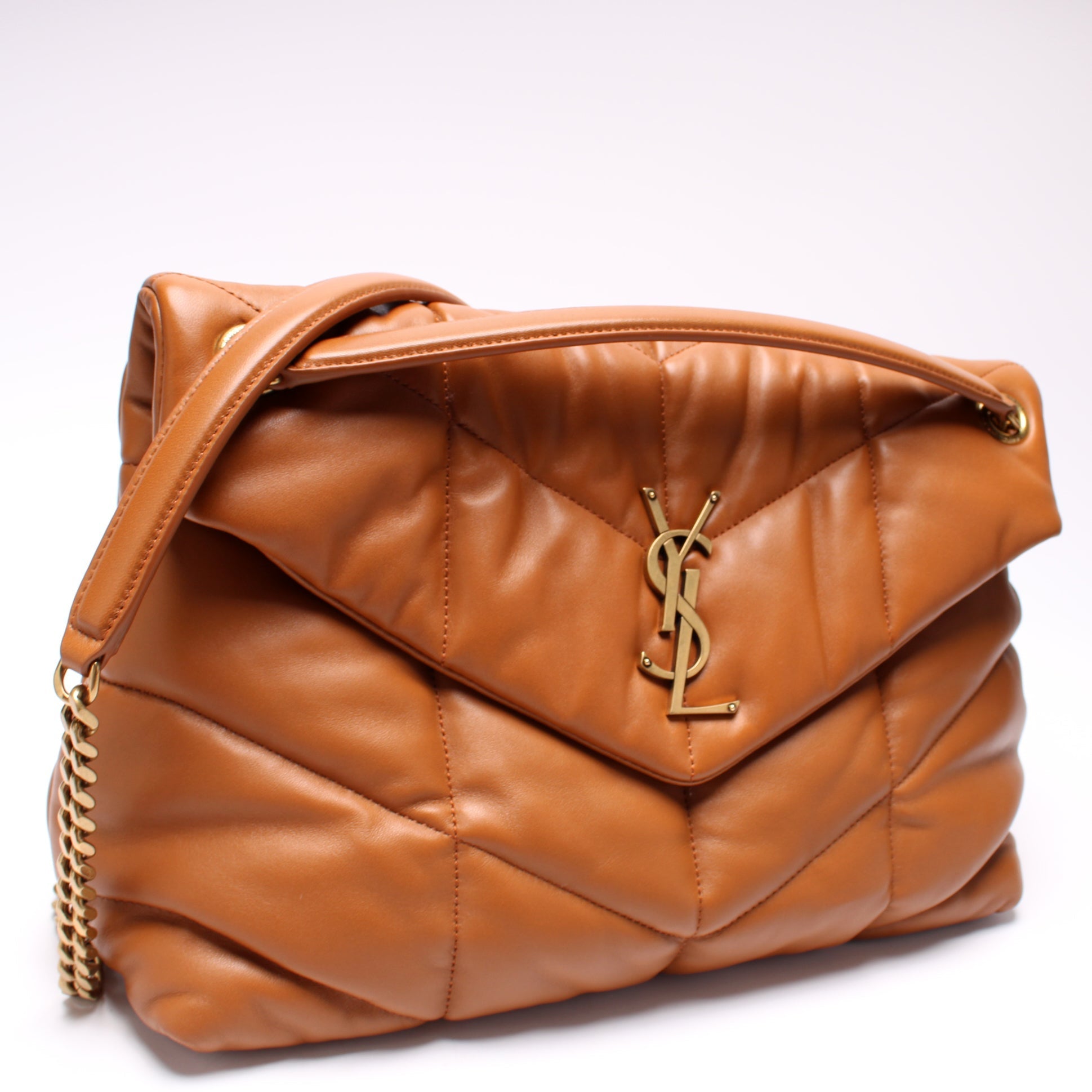 YSL Saint Laurent Puffer Bag Lambskin Quilted Medium Travel Bag Medium Lambskin 577476