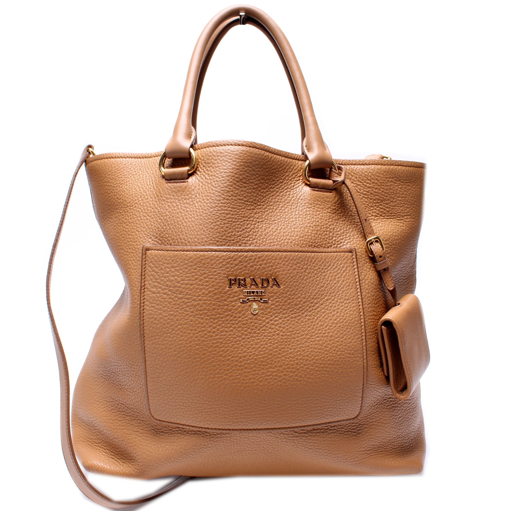 Prada Vitello Daino Pocket Tote Bag