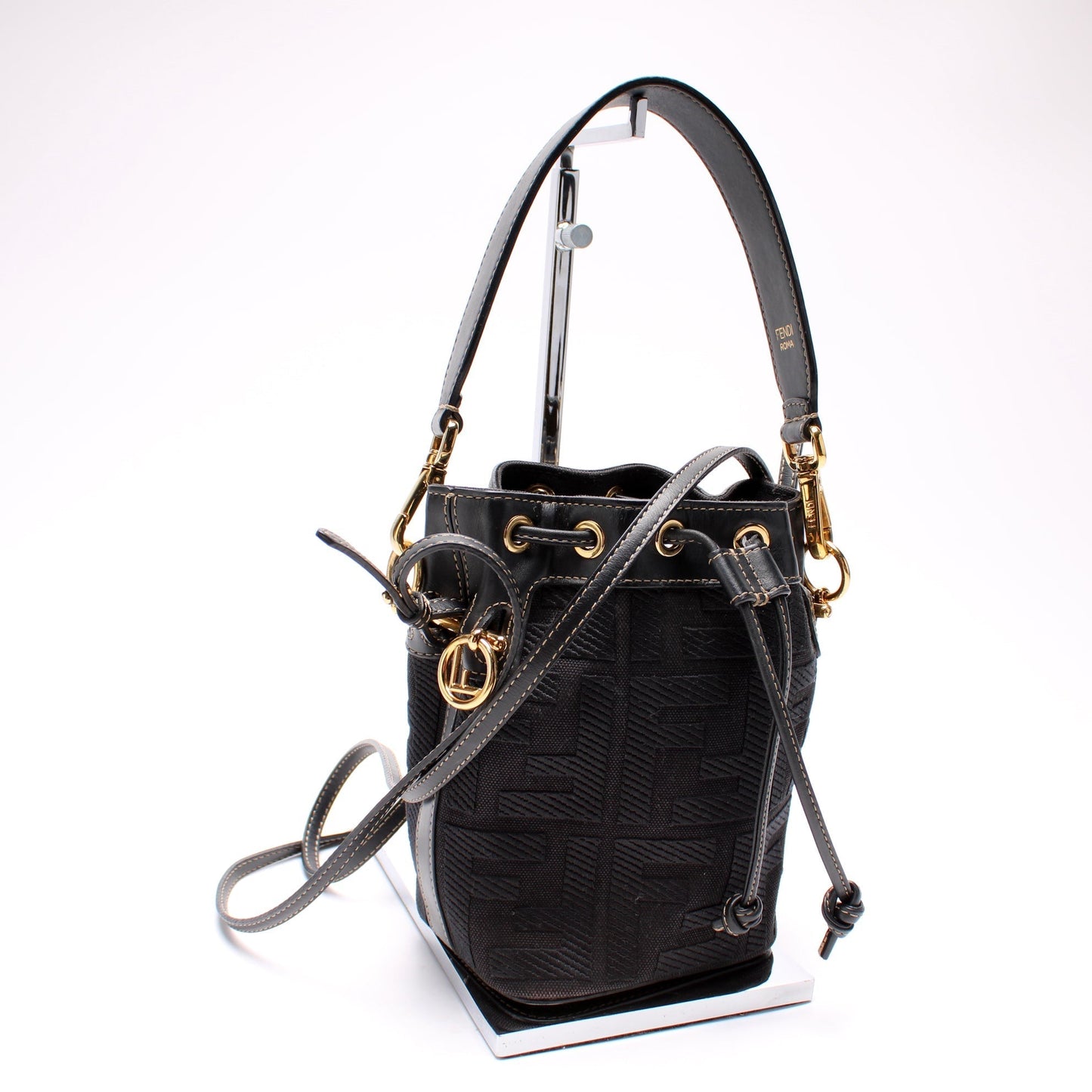 Fendi 8Bs010 Mon Tresor Ff Fabric Bag Mini Bucket Bucket Bag