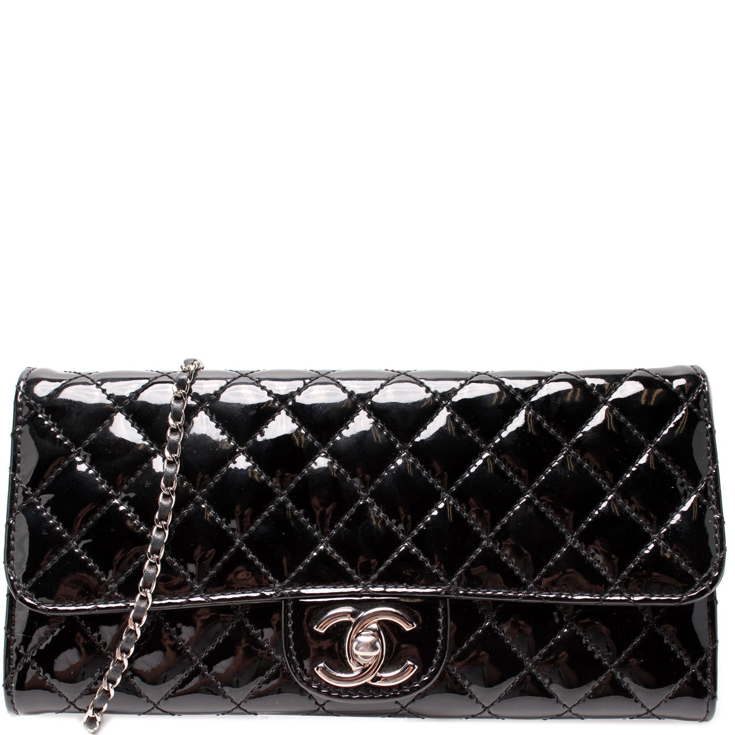 Chanel CC Flap Patent Quilted 14M Wallet Case
