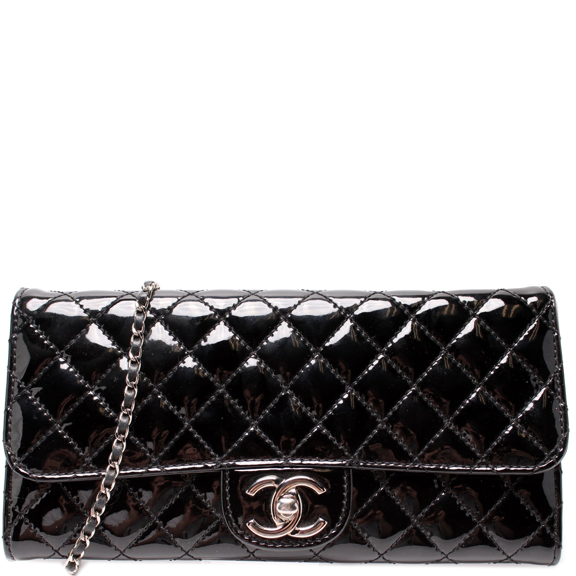 Chanel CC Flap Patent Quilted 14M Wallet Case