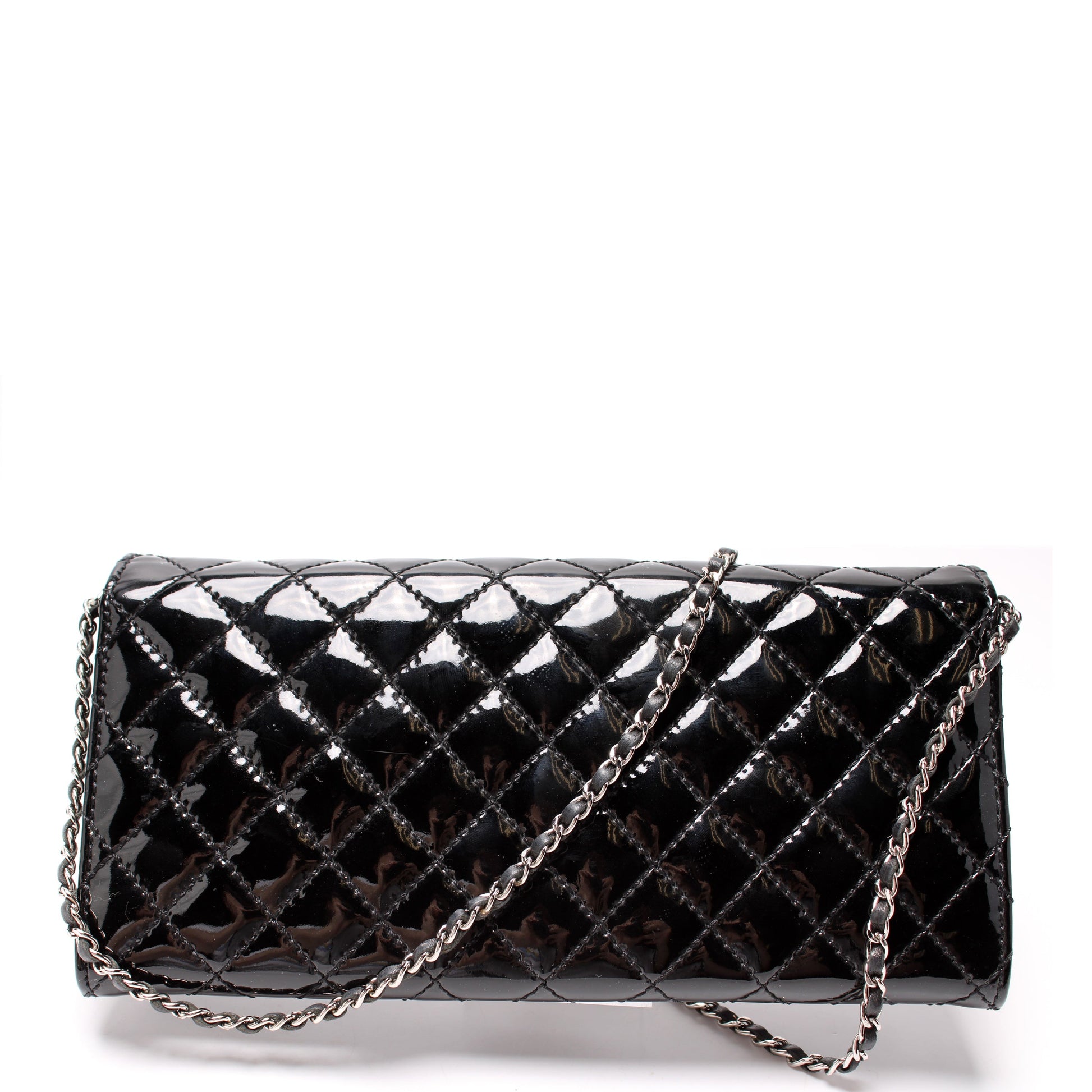 Chanel CC Flap Patent Quilted 14M Wallet Case