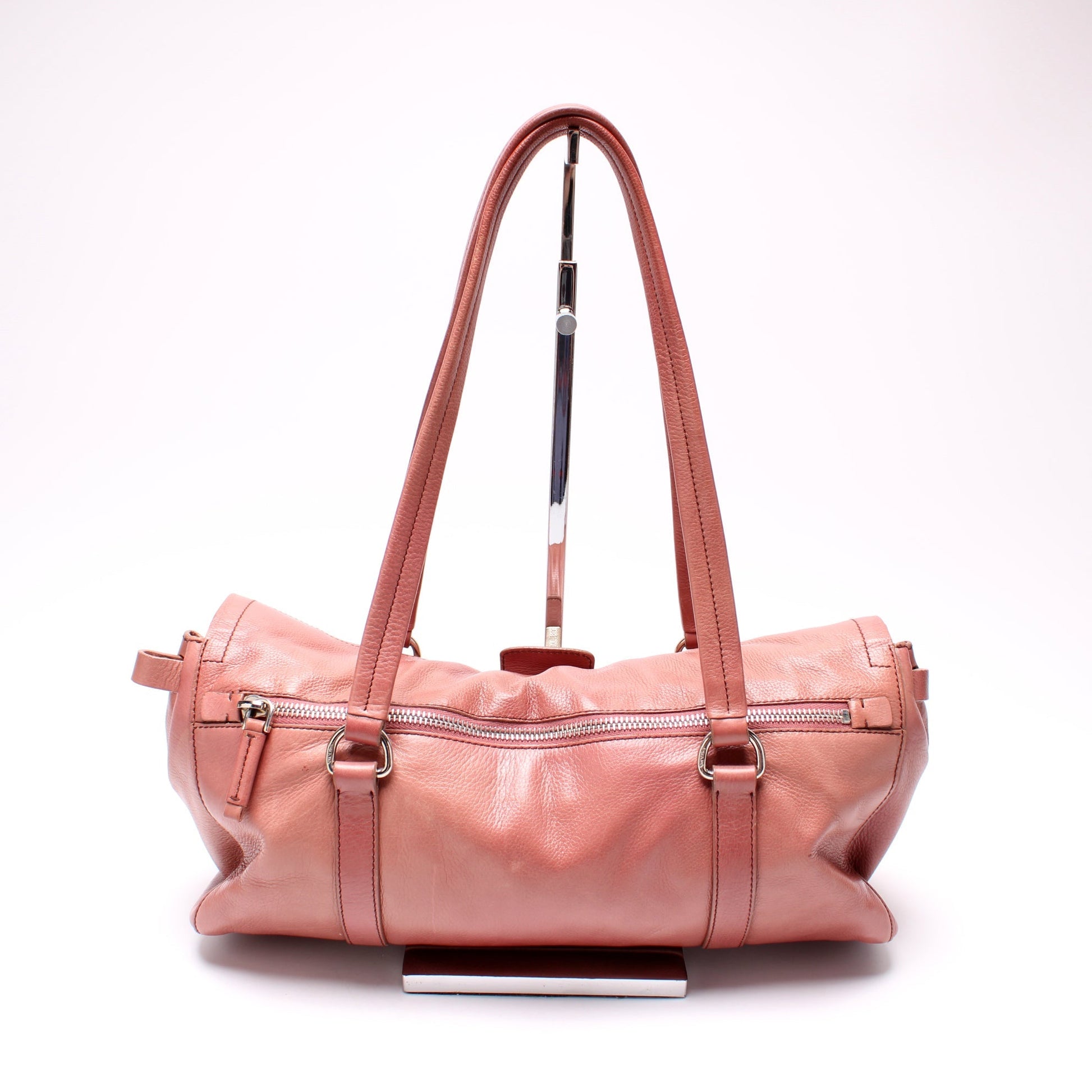 Prada Easy Foldover Pushlock Satchel Calfskin Bag Travel Bag