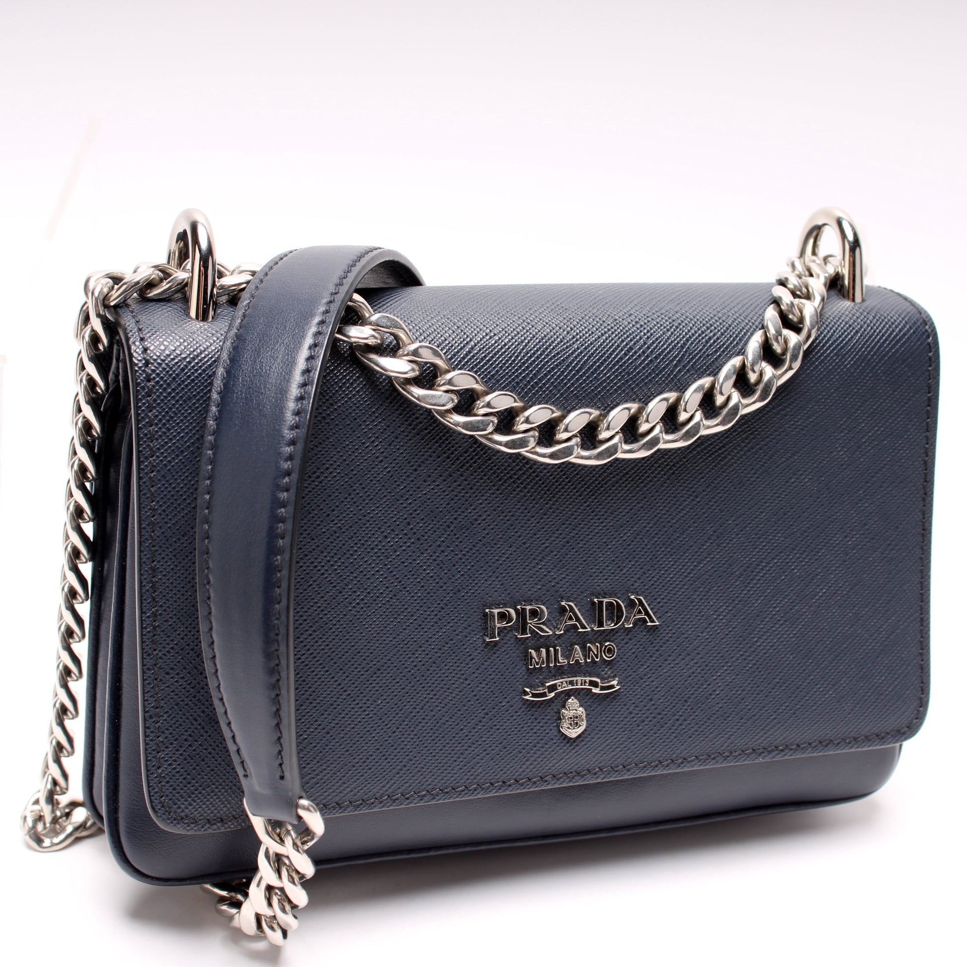 Prada Pattina Soft Calfskin And Saffiano Bag Travel Bag