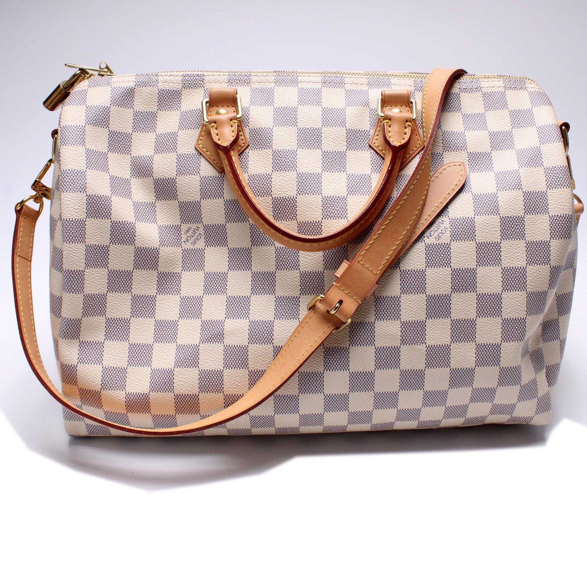 Louis Vuitton Speedy 35 Azur Damier Handbag Azur 5