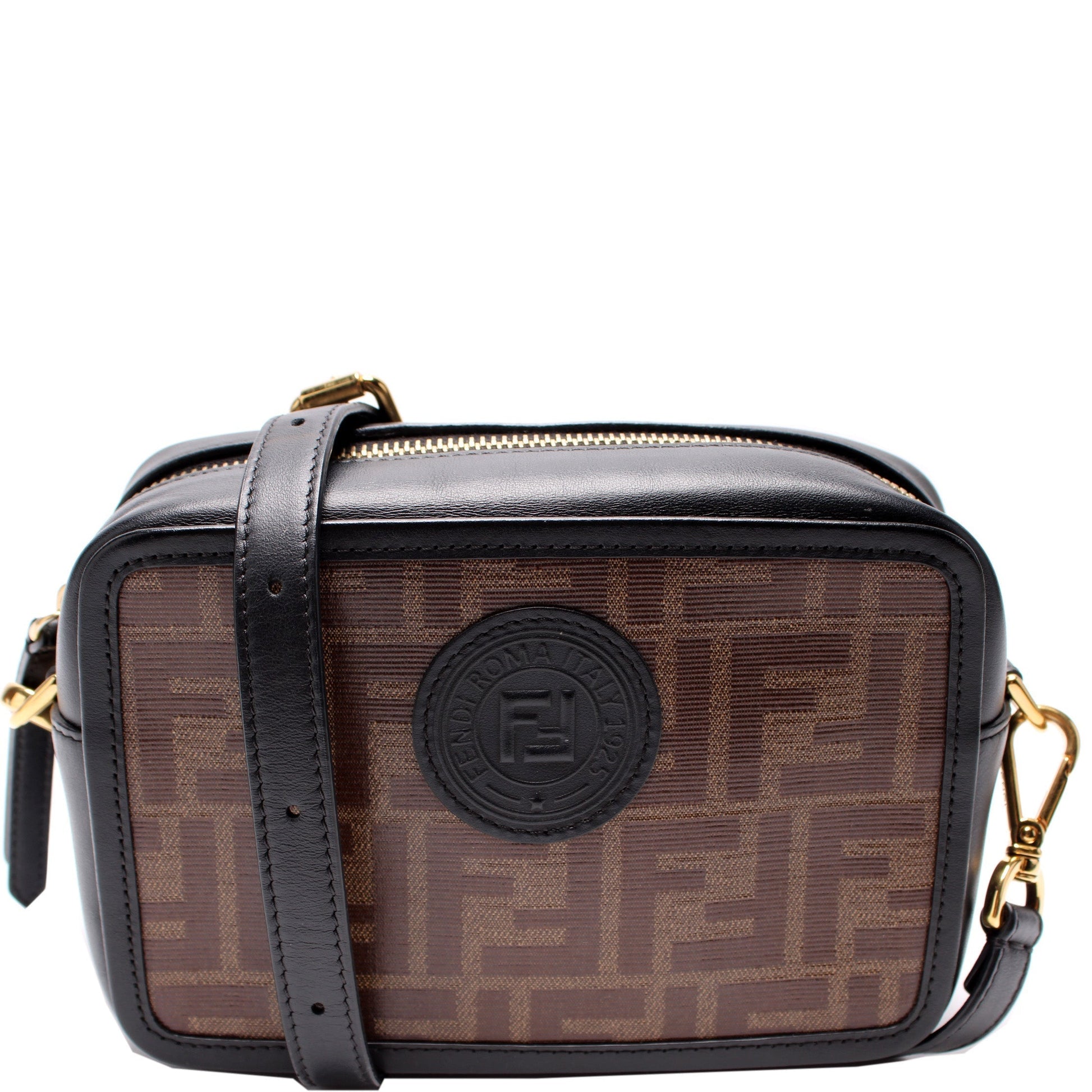 Fendi 8Bs019 Zucca Coated Camera Bag Canvas Travel Bag