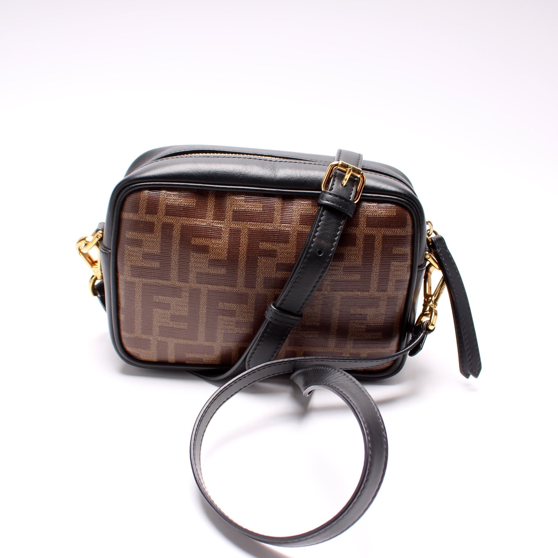 Fendi 8Bs019 Zucca Coated Camera Bag Canvas Travel Bag