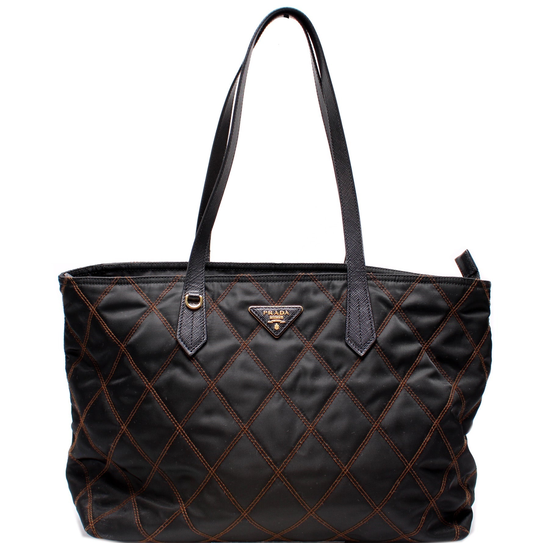 Prada Stitched Tote Bag Nylon