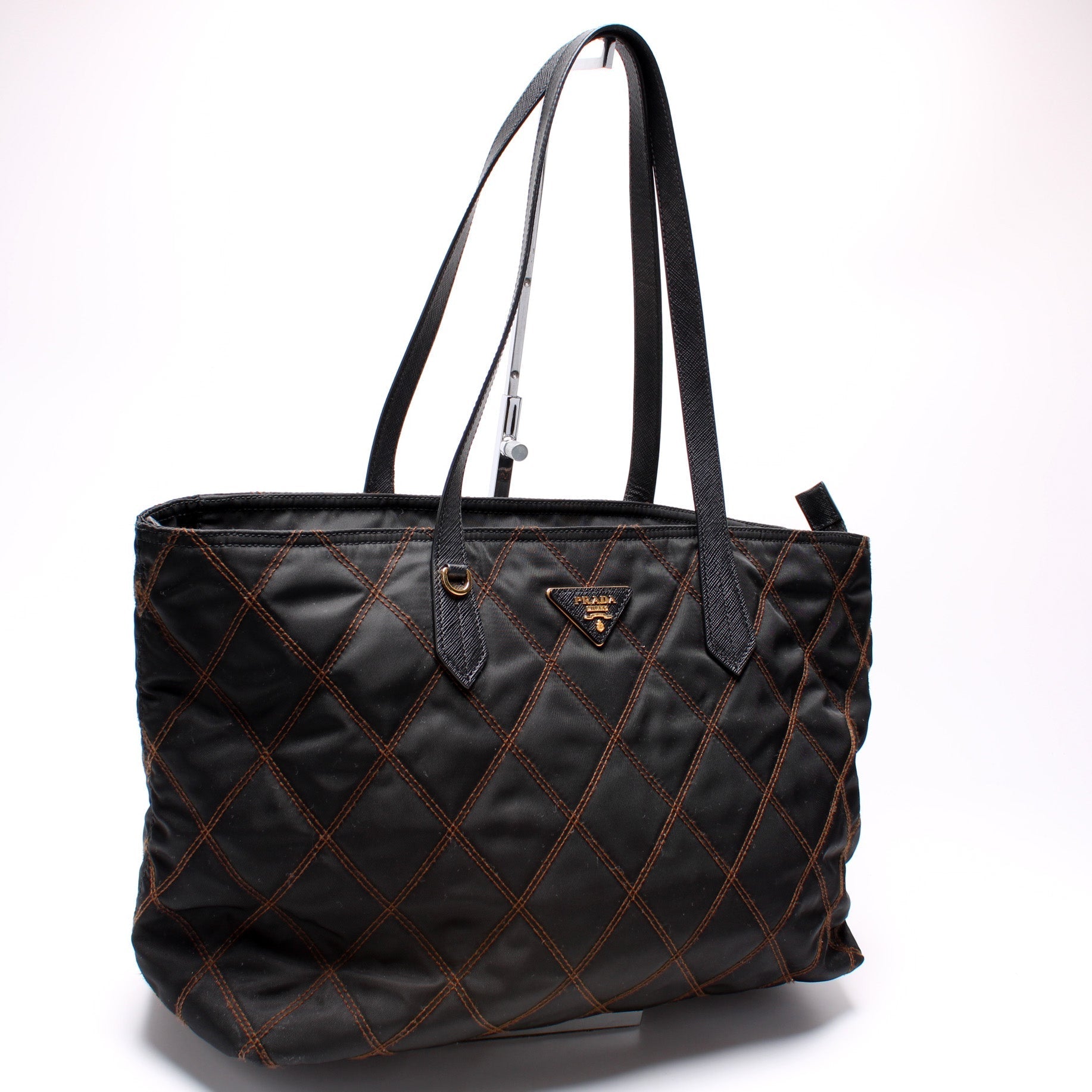 Prada Stitched Tote Bag Nylon