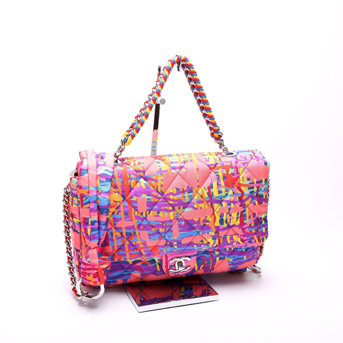 Chanel Foulard Quilted Printed Fabric Flap 25M Handbag