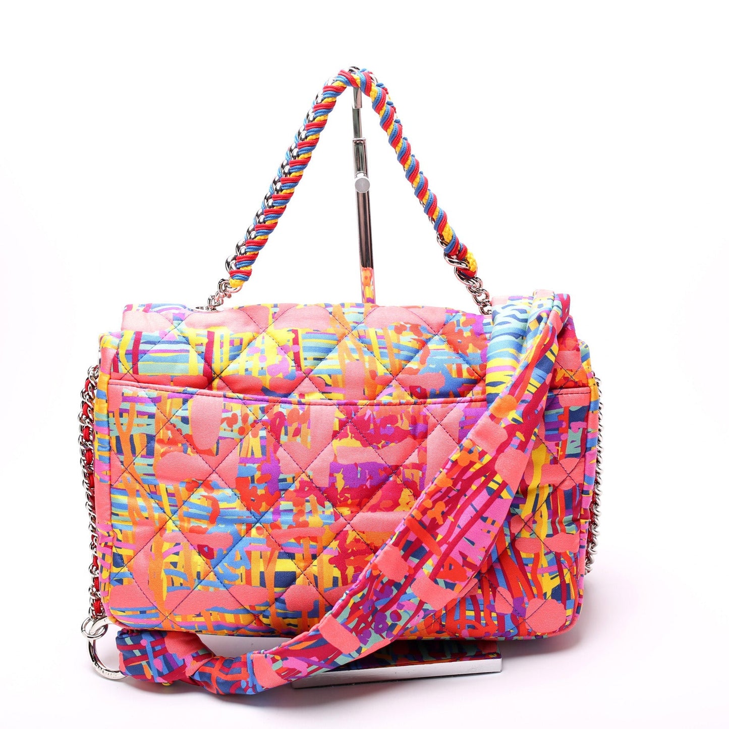 Chanel Foulard Quilted Printed Fabric Flap 25M Handbag