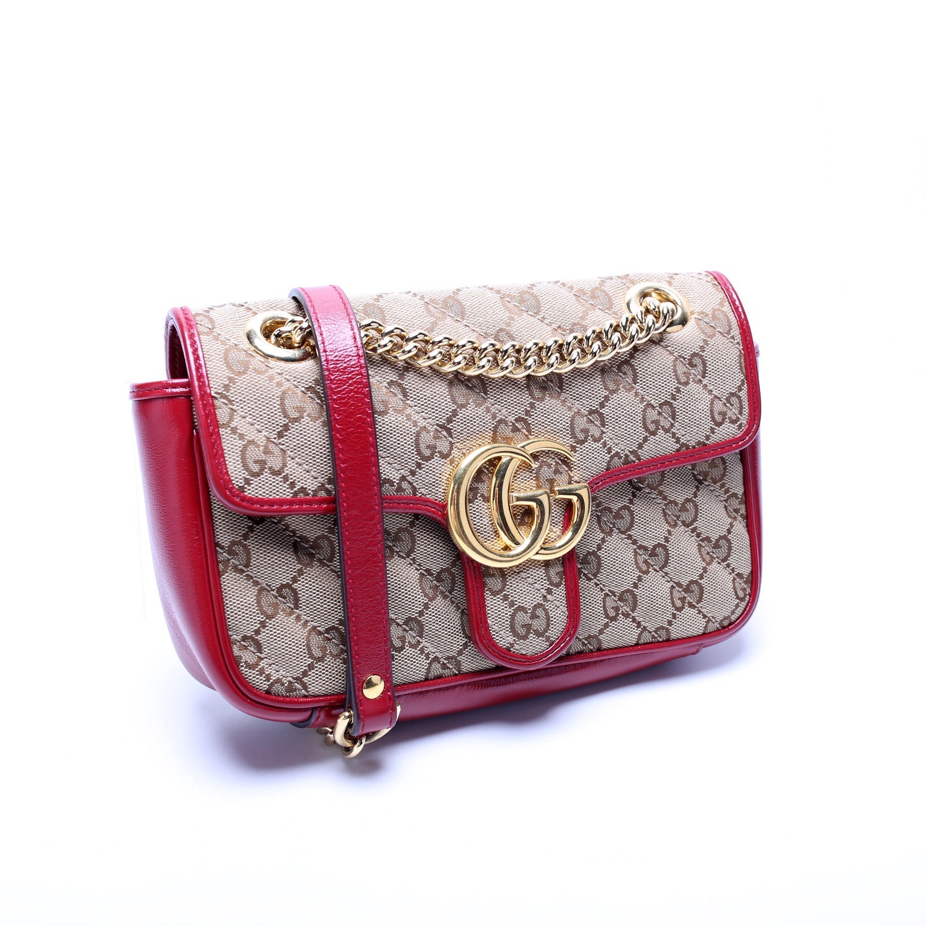 Gucci GG Marmont Canvas Mini Flap Shoulder Bag