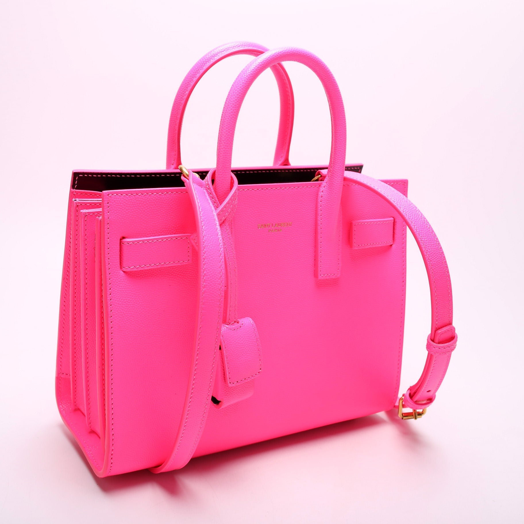 YSL Saint Laurent Saint Laurent Sac De Jour Nano Glow Pink Travel Bag