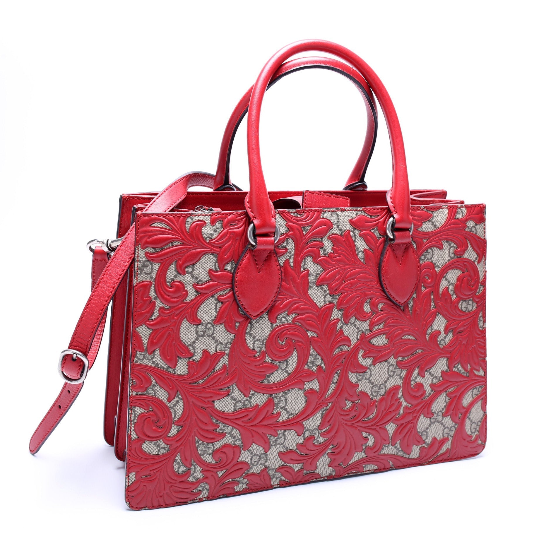 Gucci GG Supreme Arabesque Top Handle Tote Bag