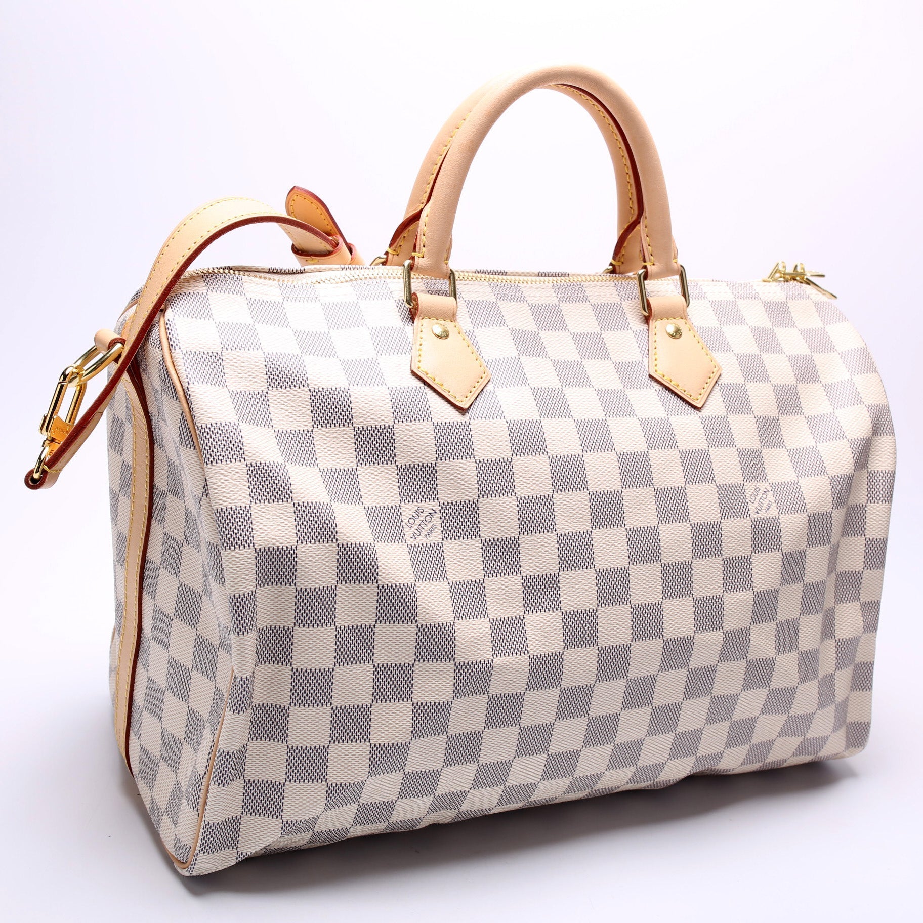 Louis Vuitton Speedy 35 Bandouliere Azur Damier Handbag 4
