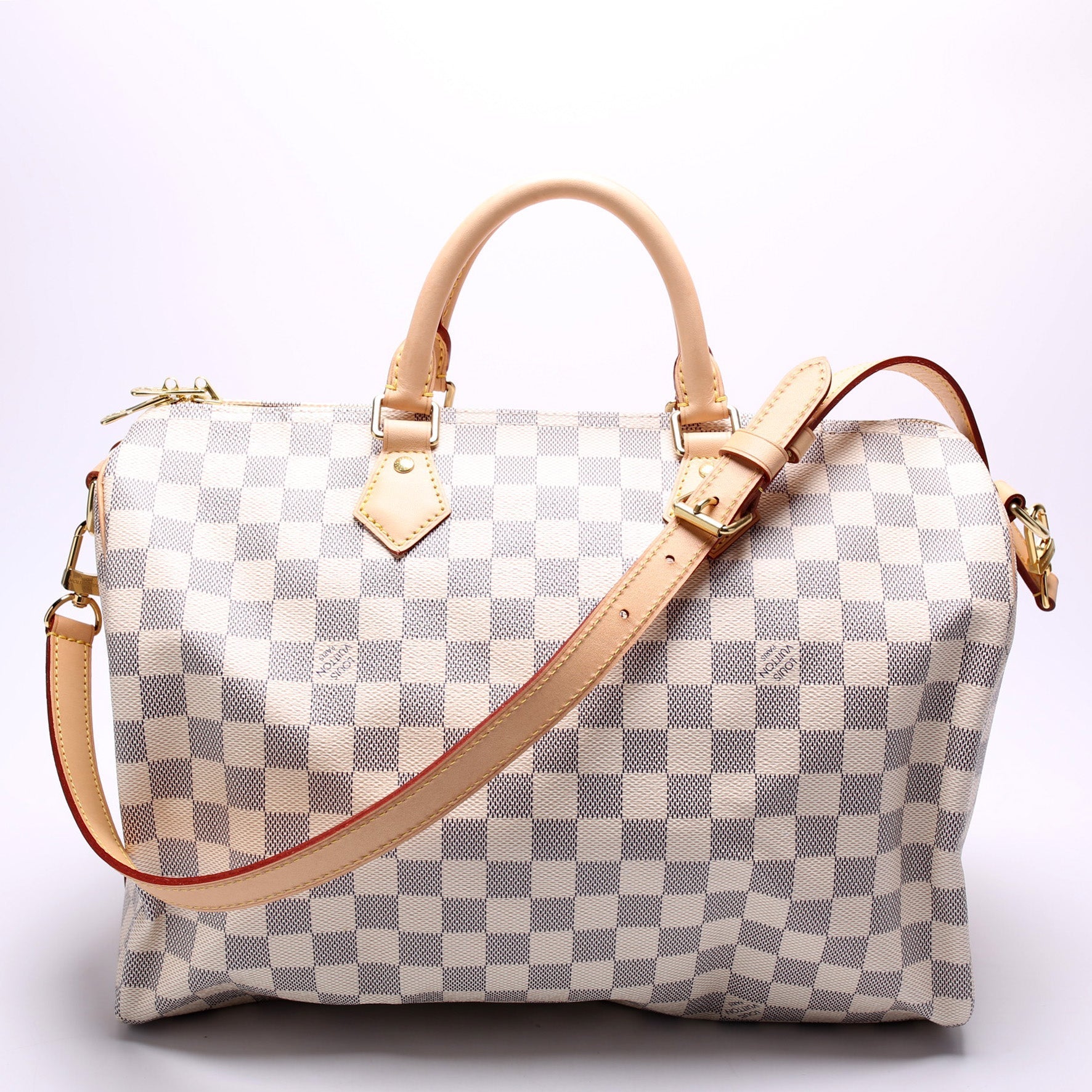 Louis Vuitton Speedy 35 Bandouliere Azur Damier Handbag 4