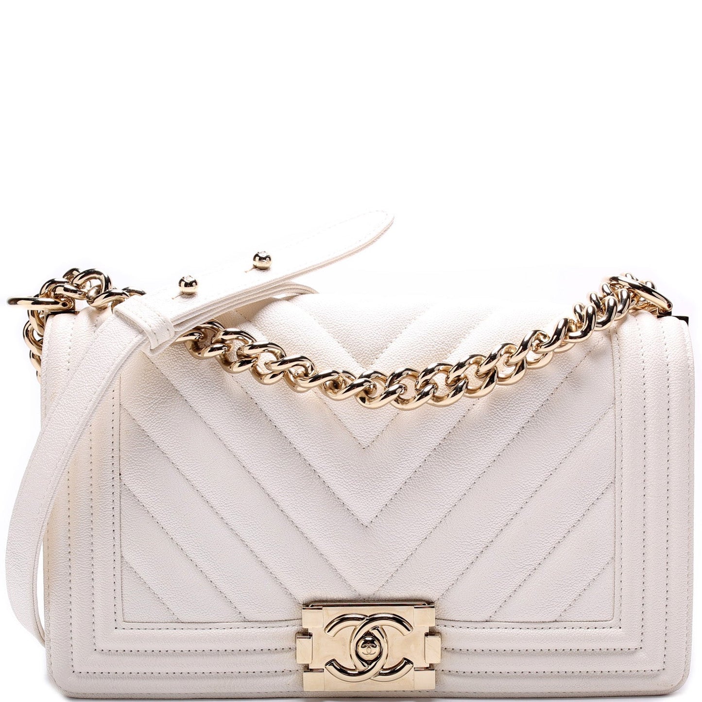 Chanel Boy Flap Chevron Caviar 25-29M Handbag